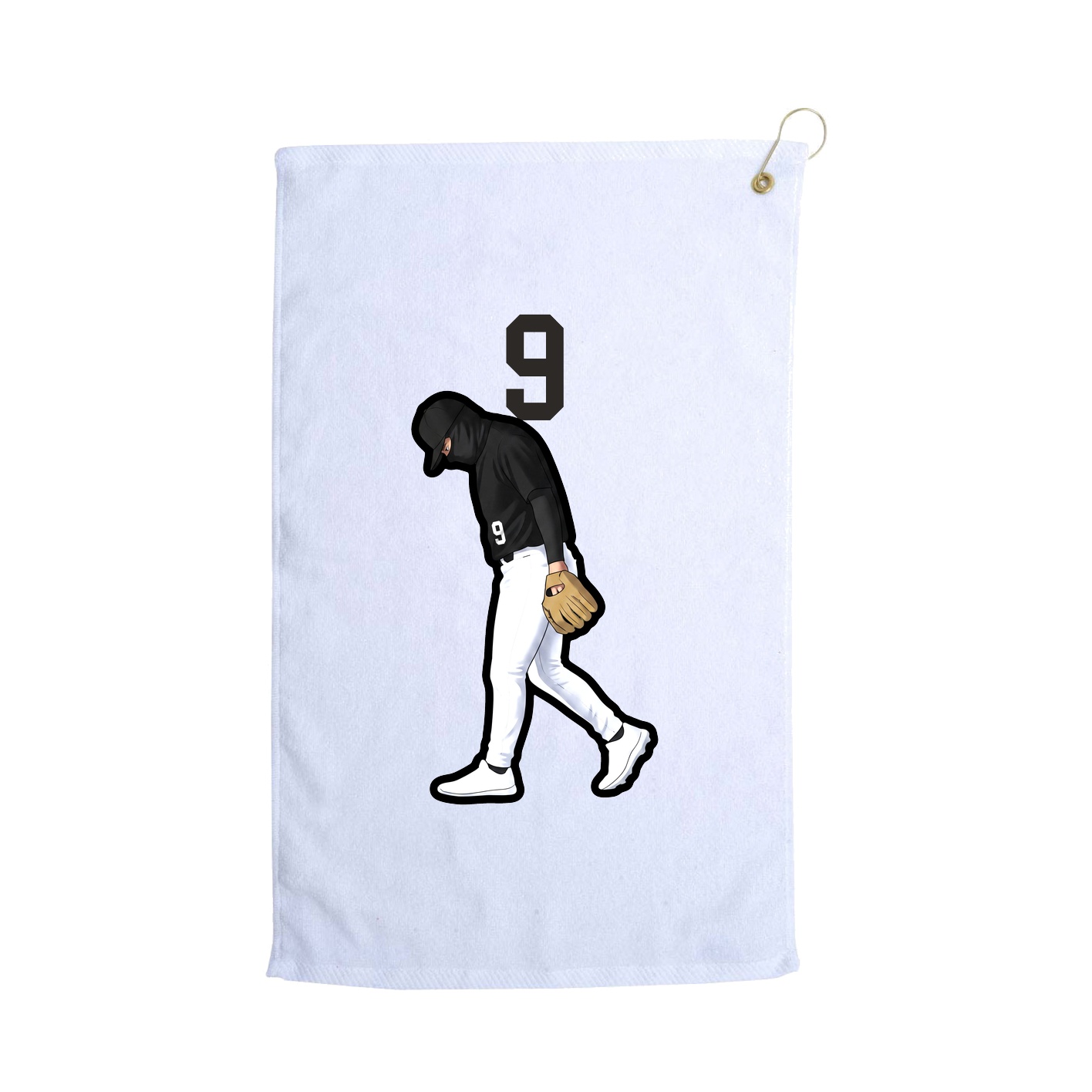 Golf Towel — Number Top in White