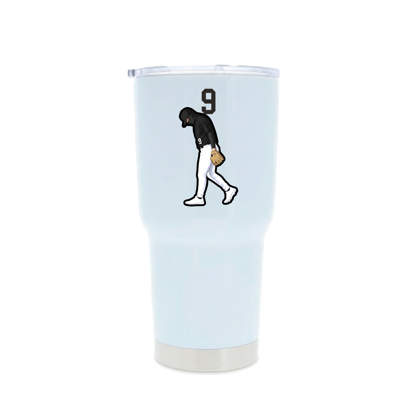 30oz Stainless Steel Tumbler — Number Top in White