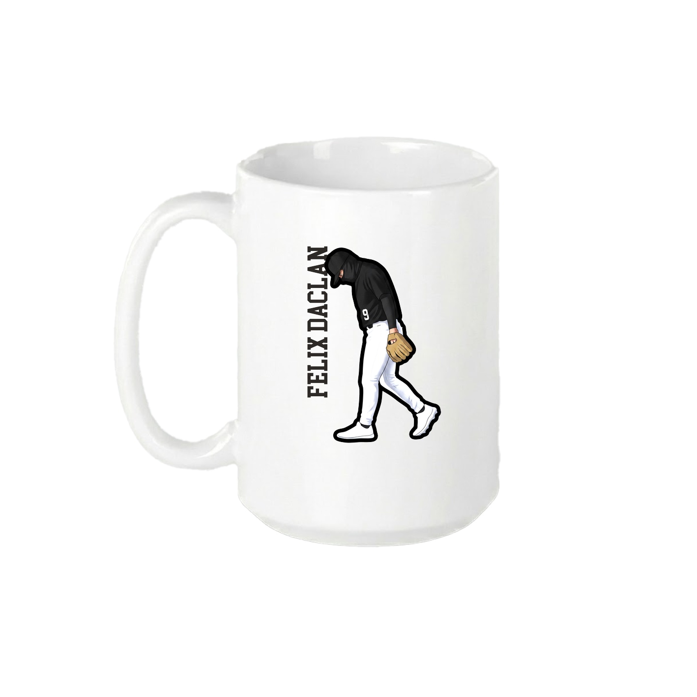 15oz Coffee Mug — Name Vertical in White