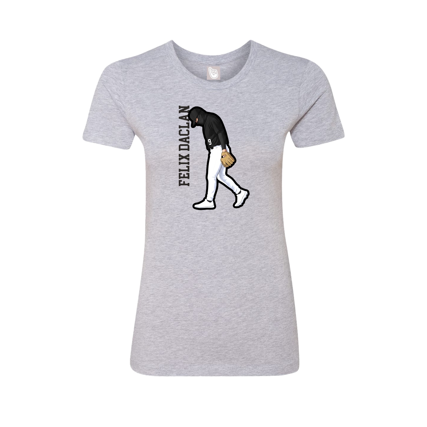 Womens Tee — Name Vertical in Grey