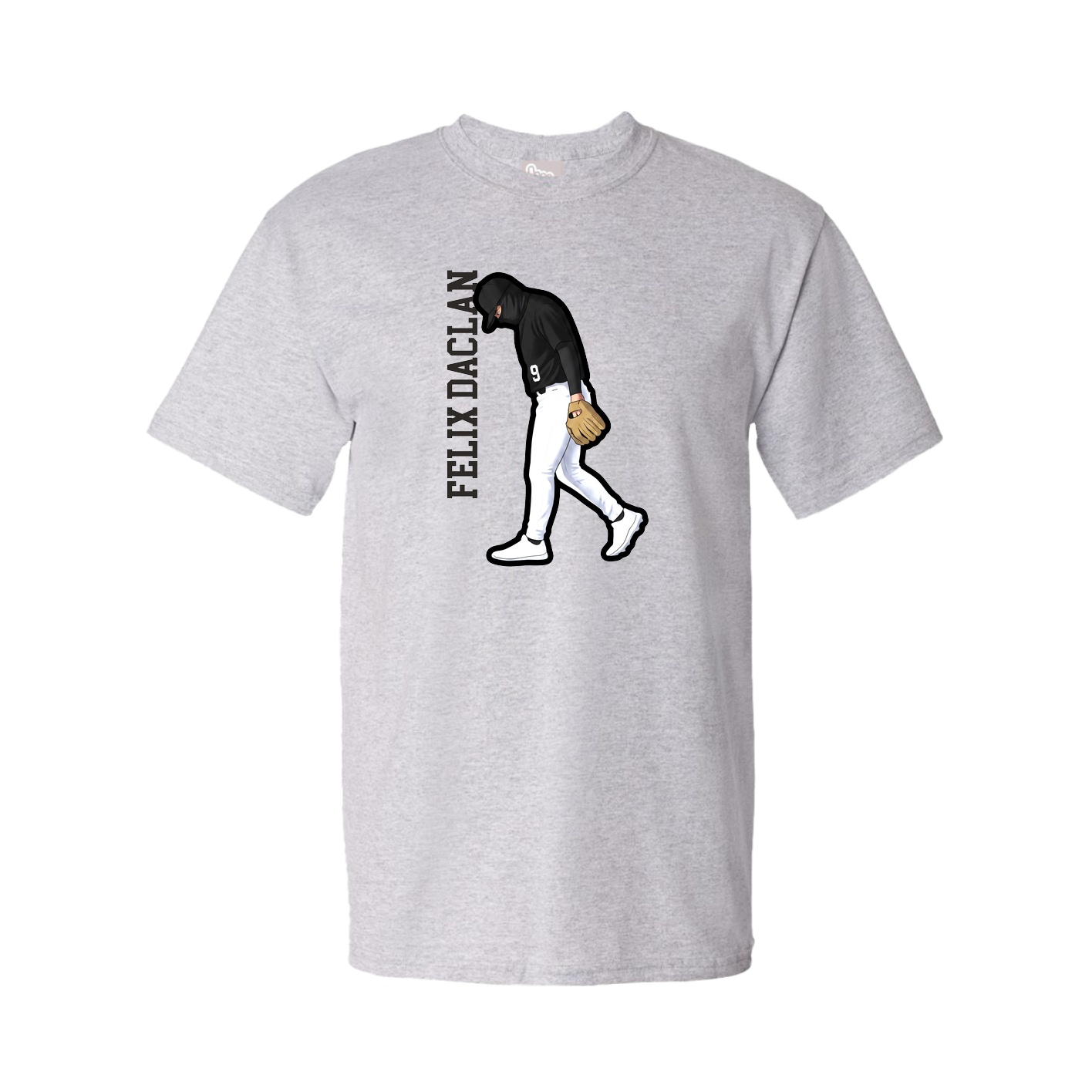 Youth Tee — Name Vertical in Grey