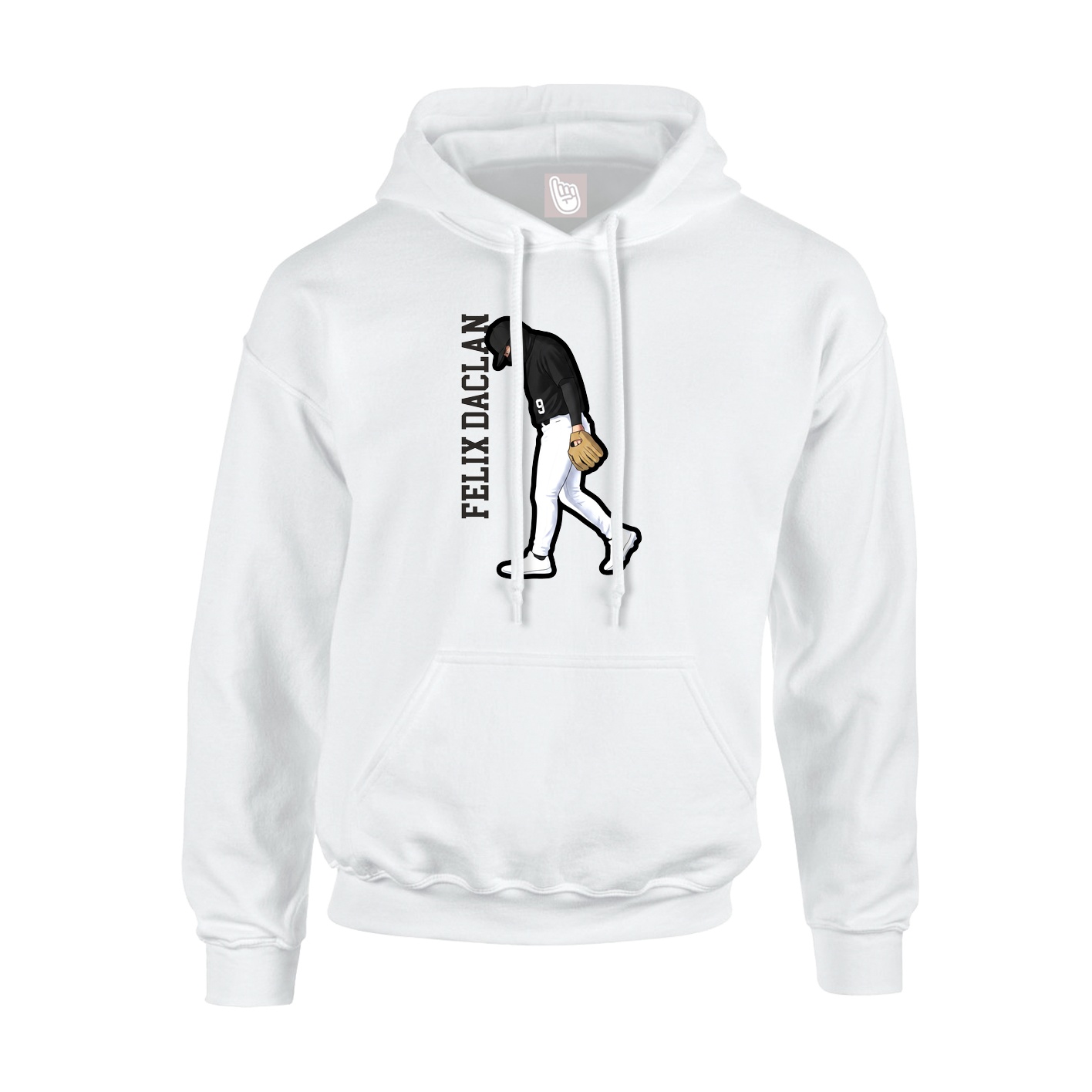Hoodie — Name Vertical in White