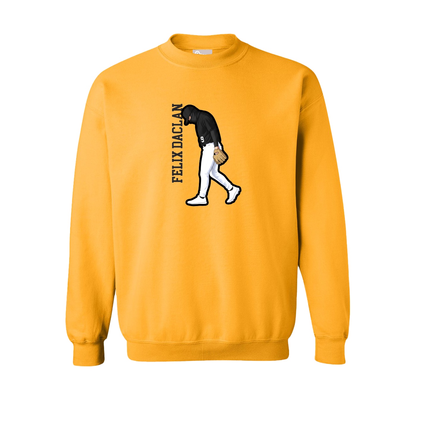 Fleece Crew — Name Vertical in Gold