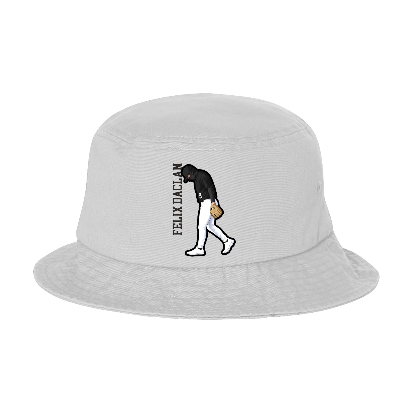 Bucket Cap — Name Vertical in White