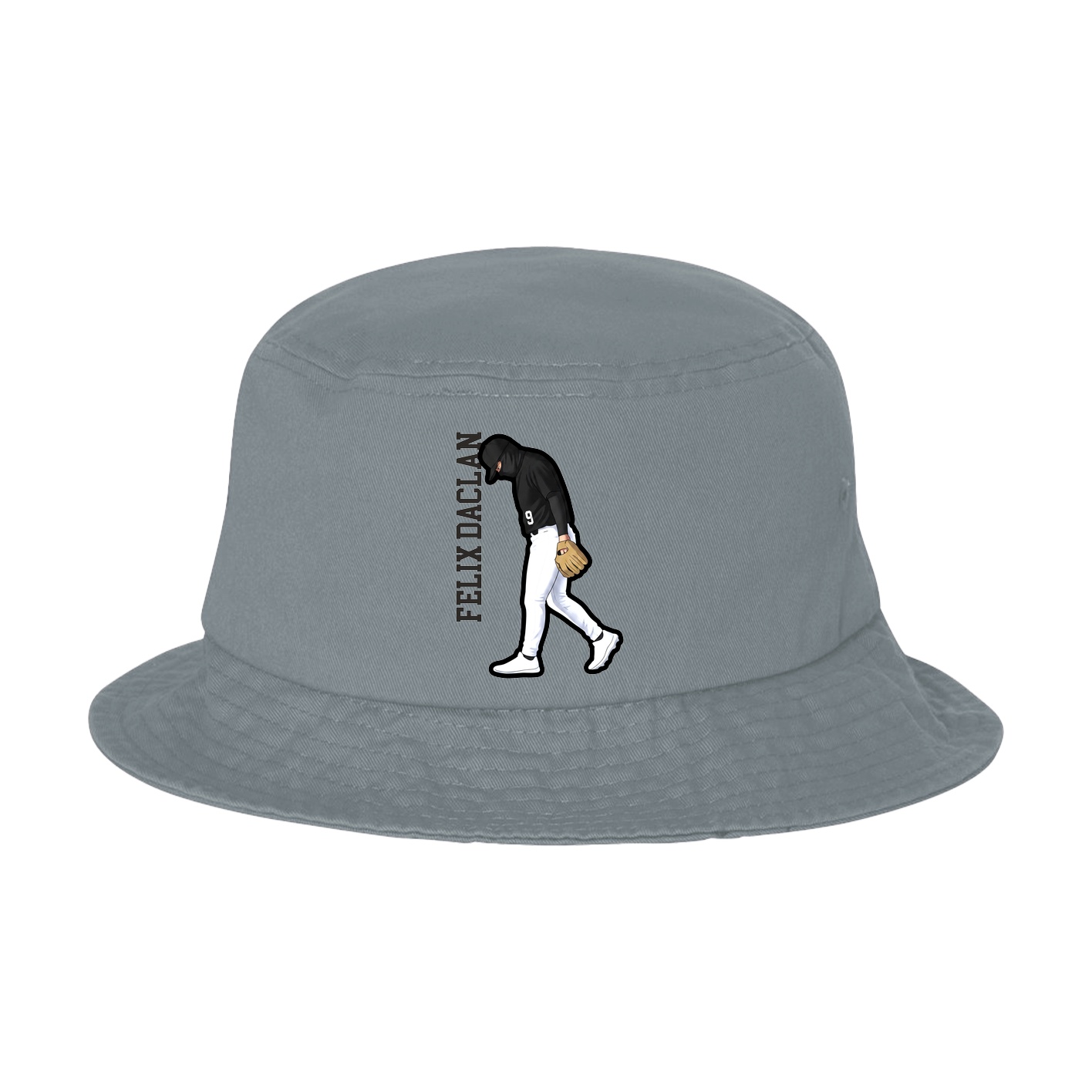 Bucket Cap — Name Vertical in Grey