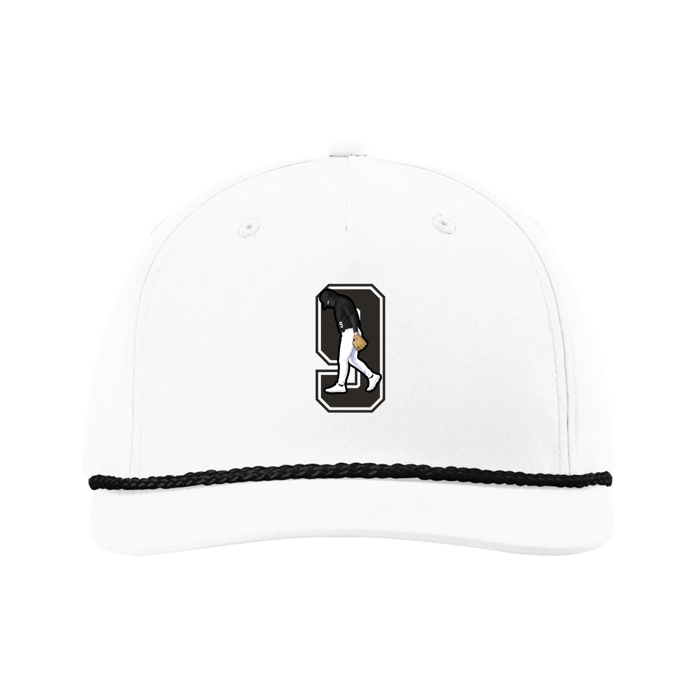 Five-Panel Classic Rope Cap — Number in White