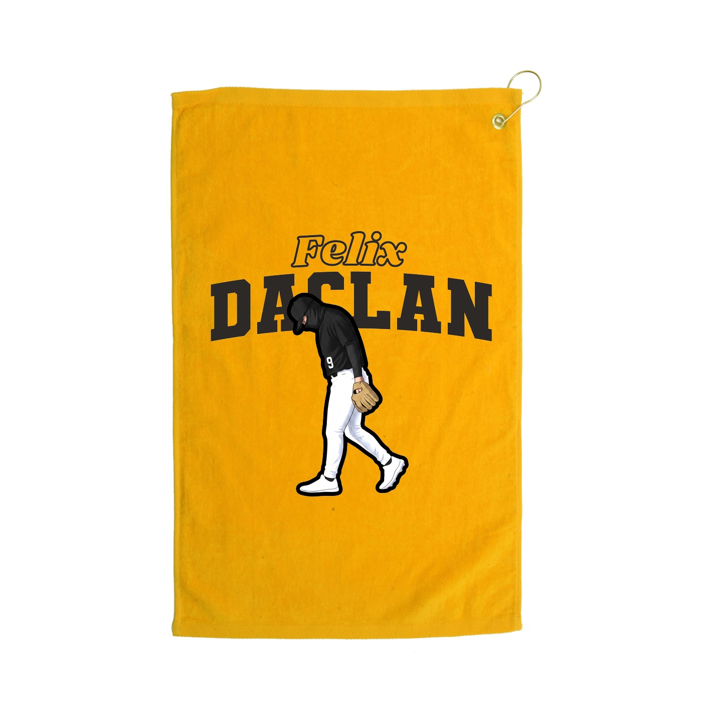 Golf Towel — Name Arch in Gold