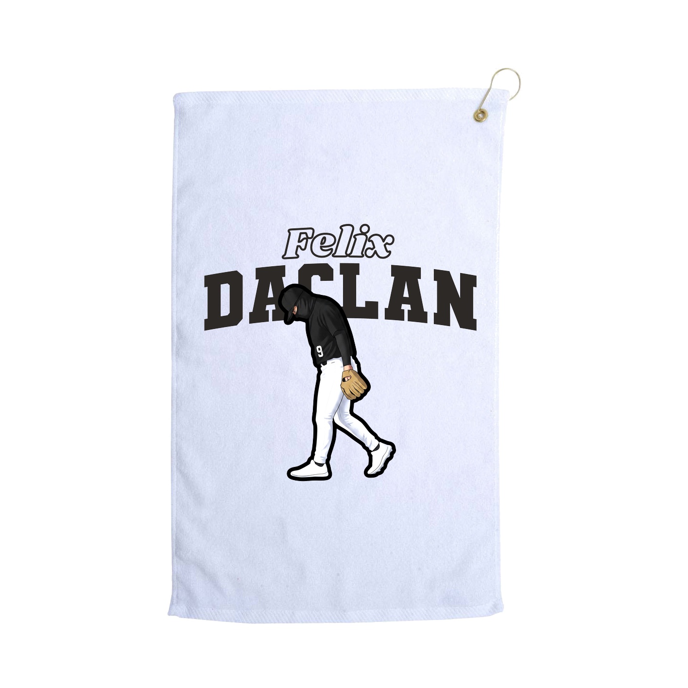 Golf Towel — Name Arch in White