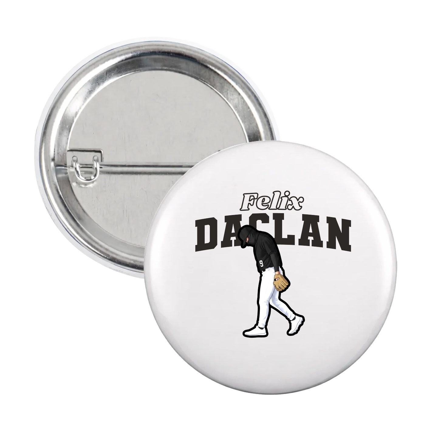 Game Day Button — Name Arch in White