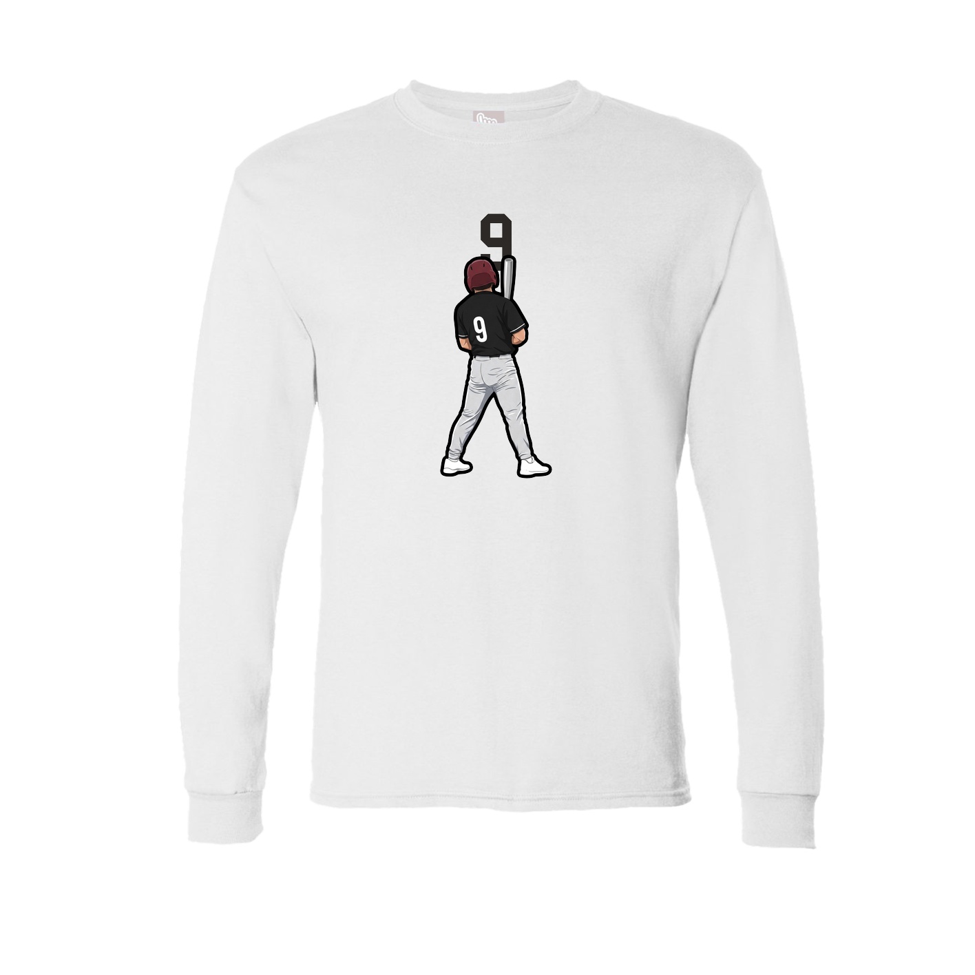 Long Sleeve Tee — Number Top in White