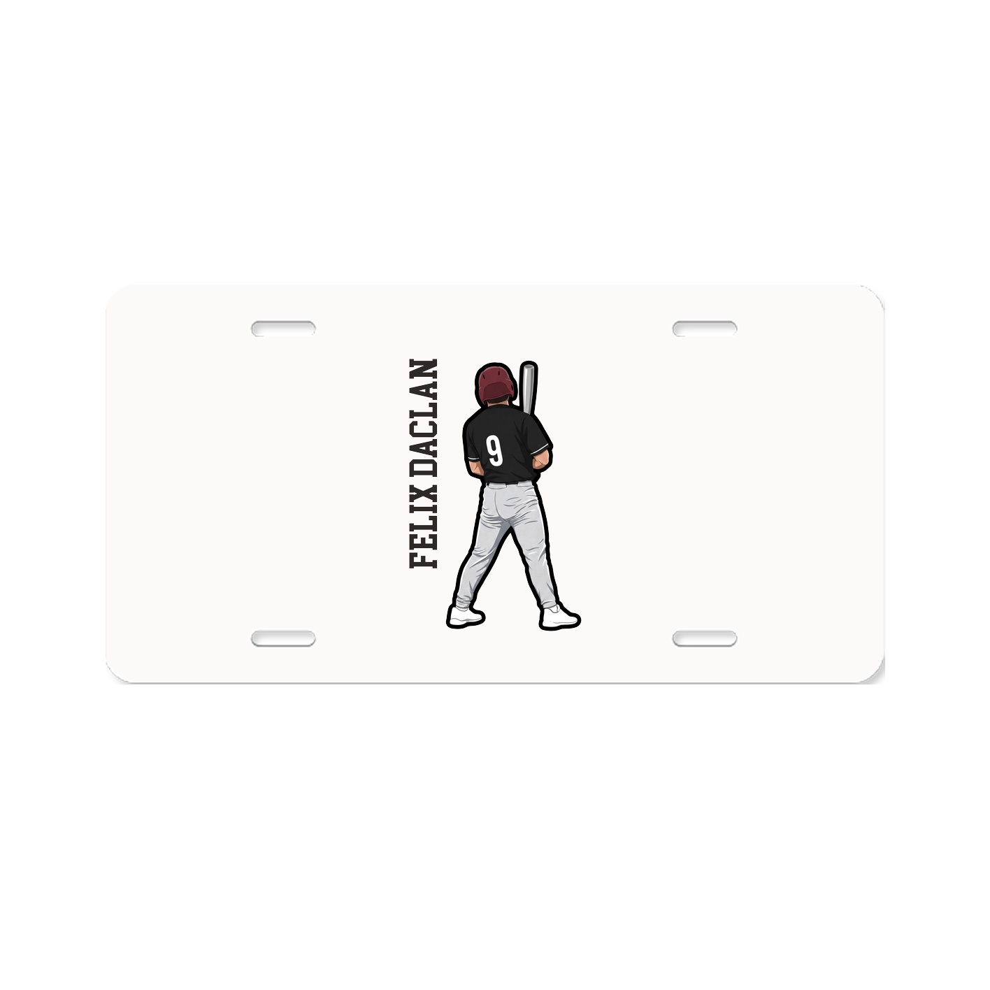 License Plate — Name Vertical in Classic