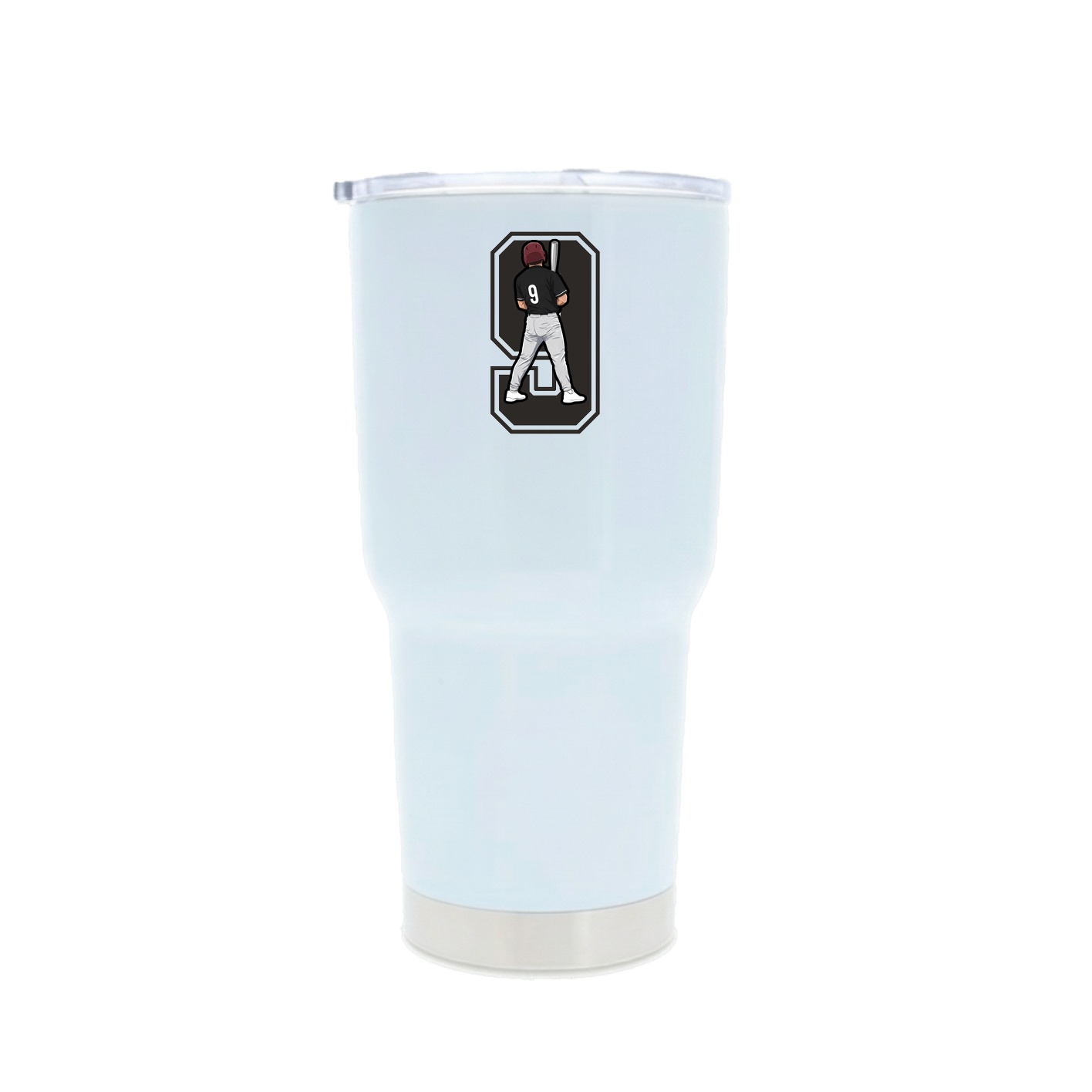 30oz Stainless Steel Tumbler — Number in White