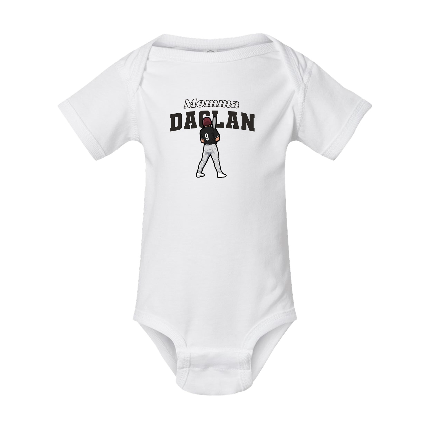 Baby Onesie — Mothers Day Block in White