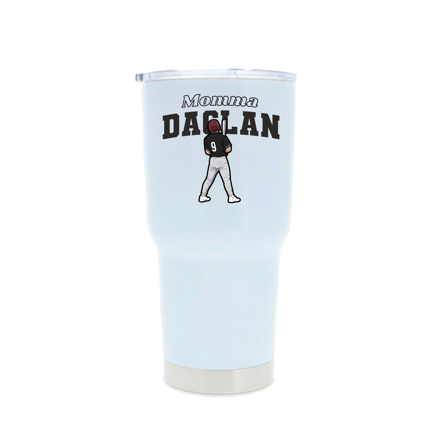 30oz Stainless Steel Tumbler — Mothers Day Block in White