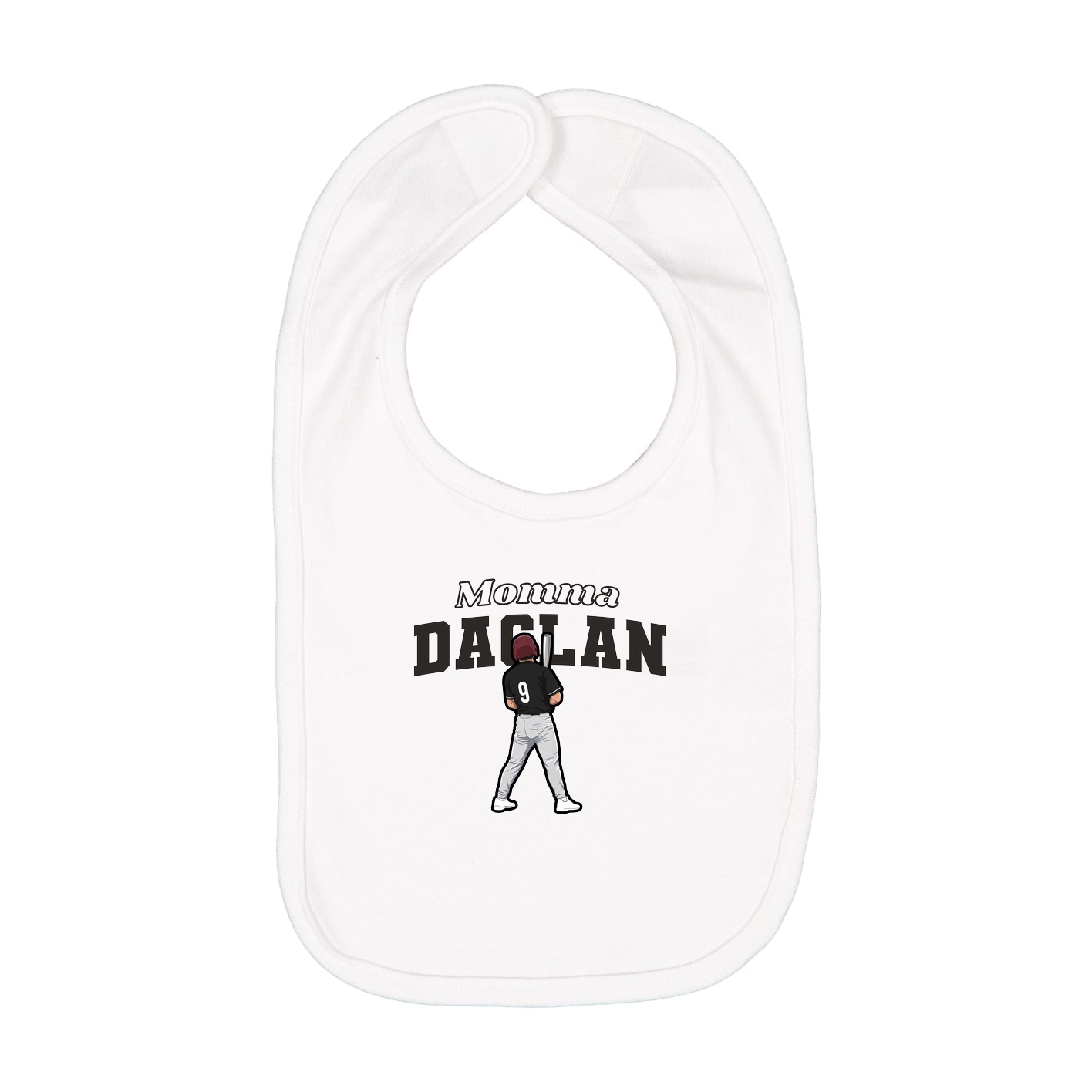 Infant Bib — Mothers Day Block in White