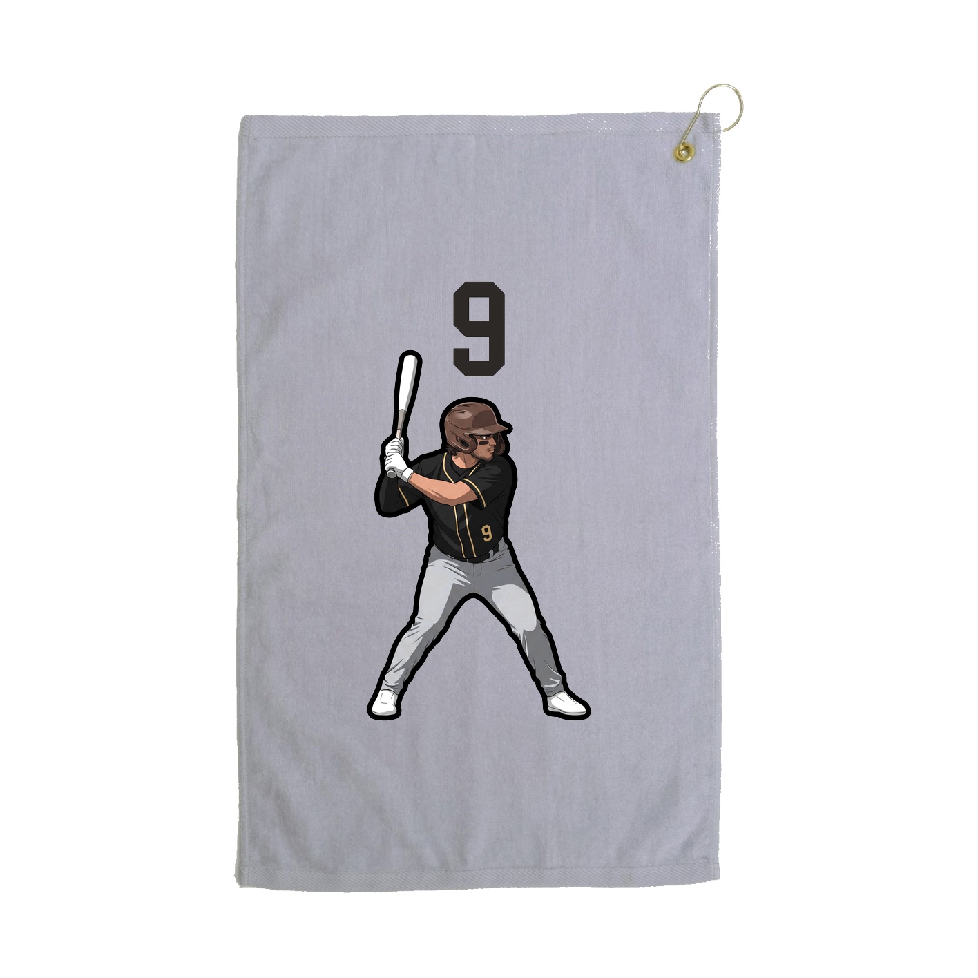 Golf Towel — Number Top in Grey
