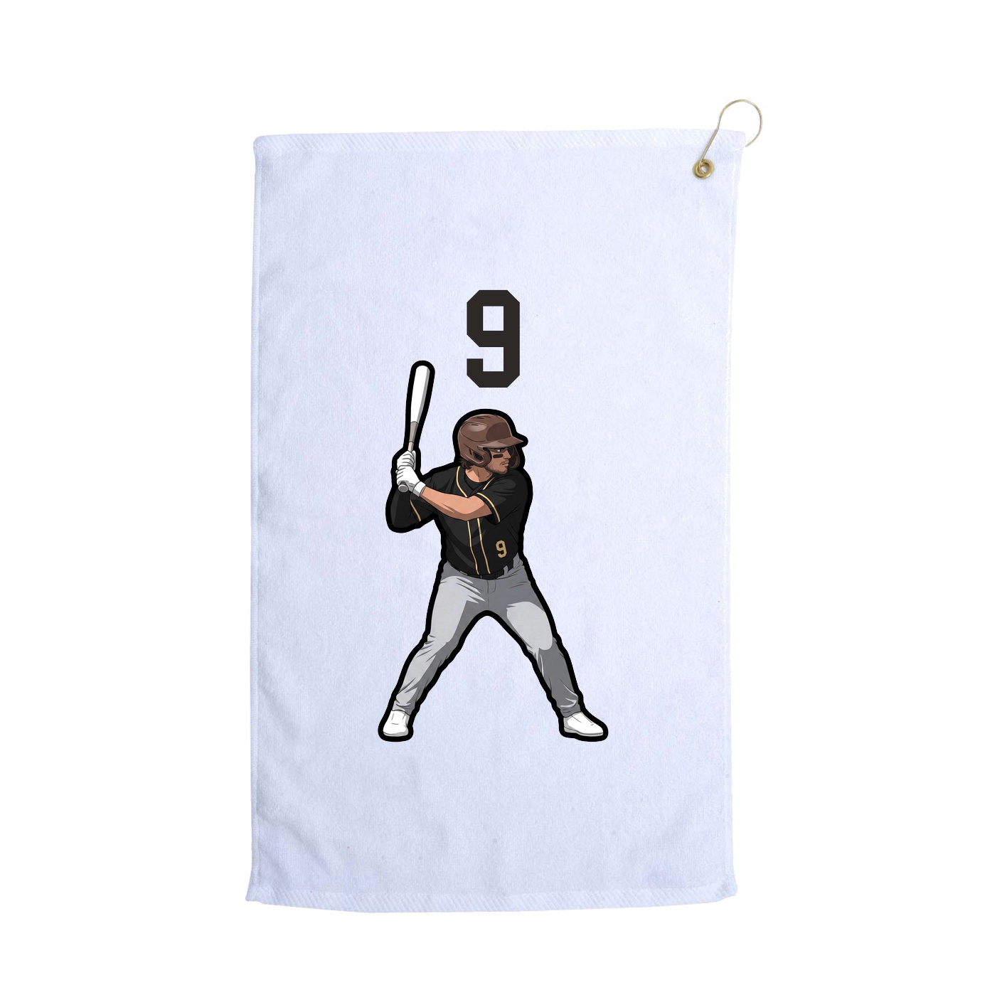 Golf Towel — Number Top in White