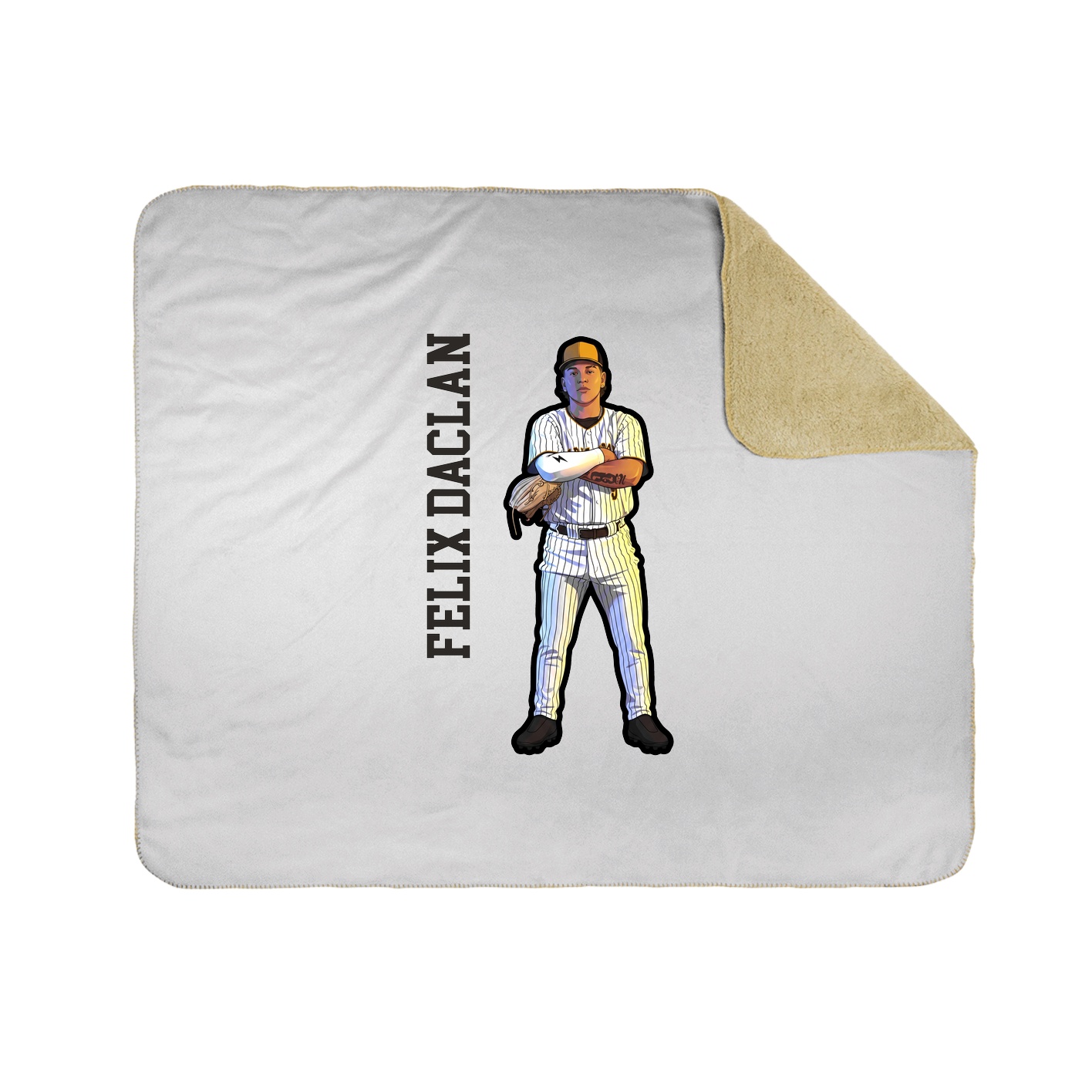 Throw Blanket — Name Vertical in White