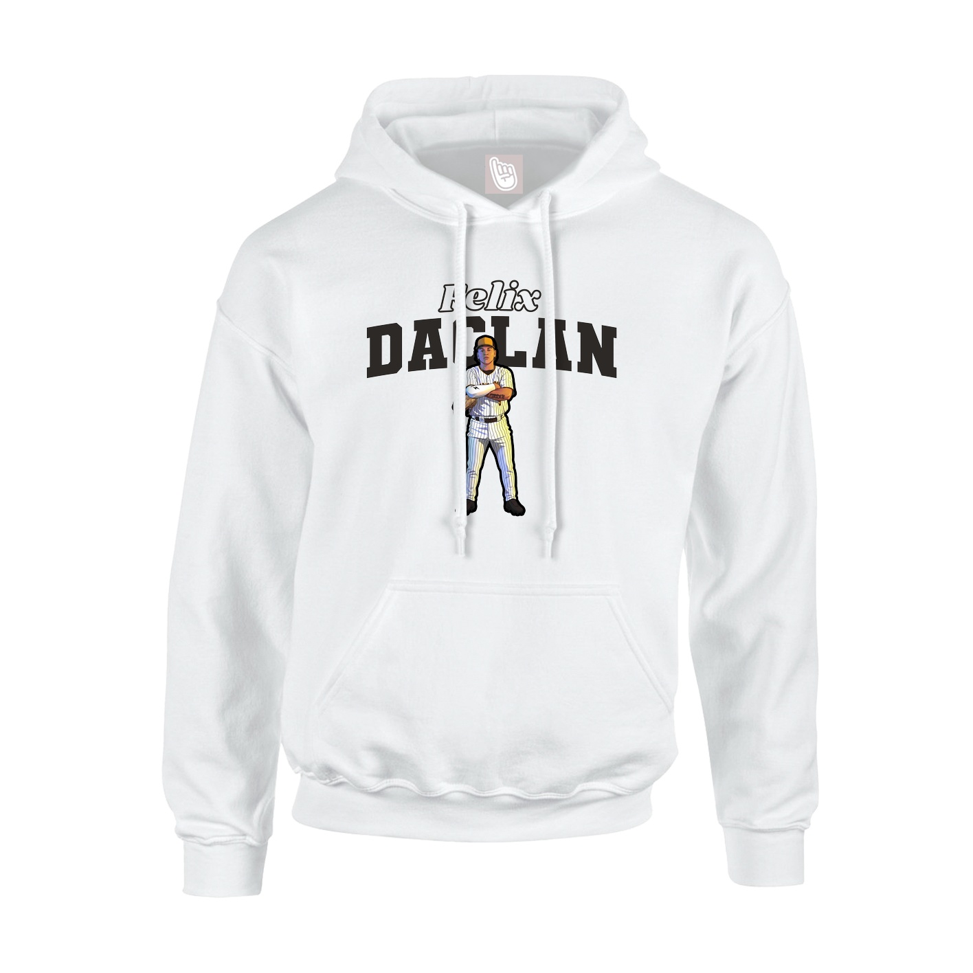 Hoodie — Name Arch in White