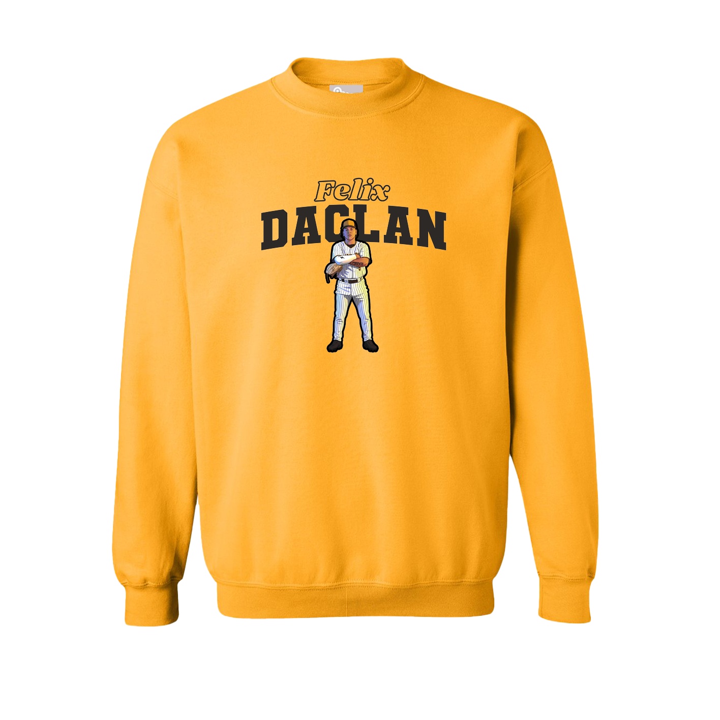Fleece Crew — Name Arch in Gold