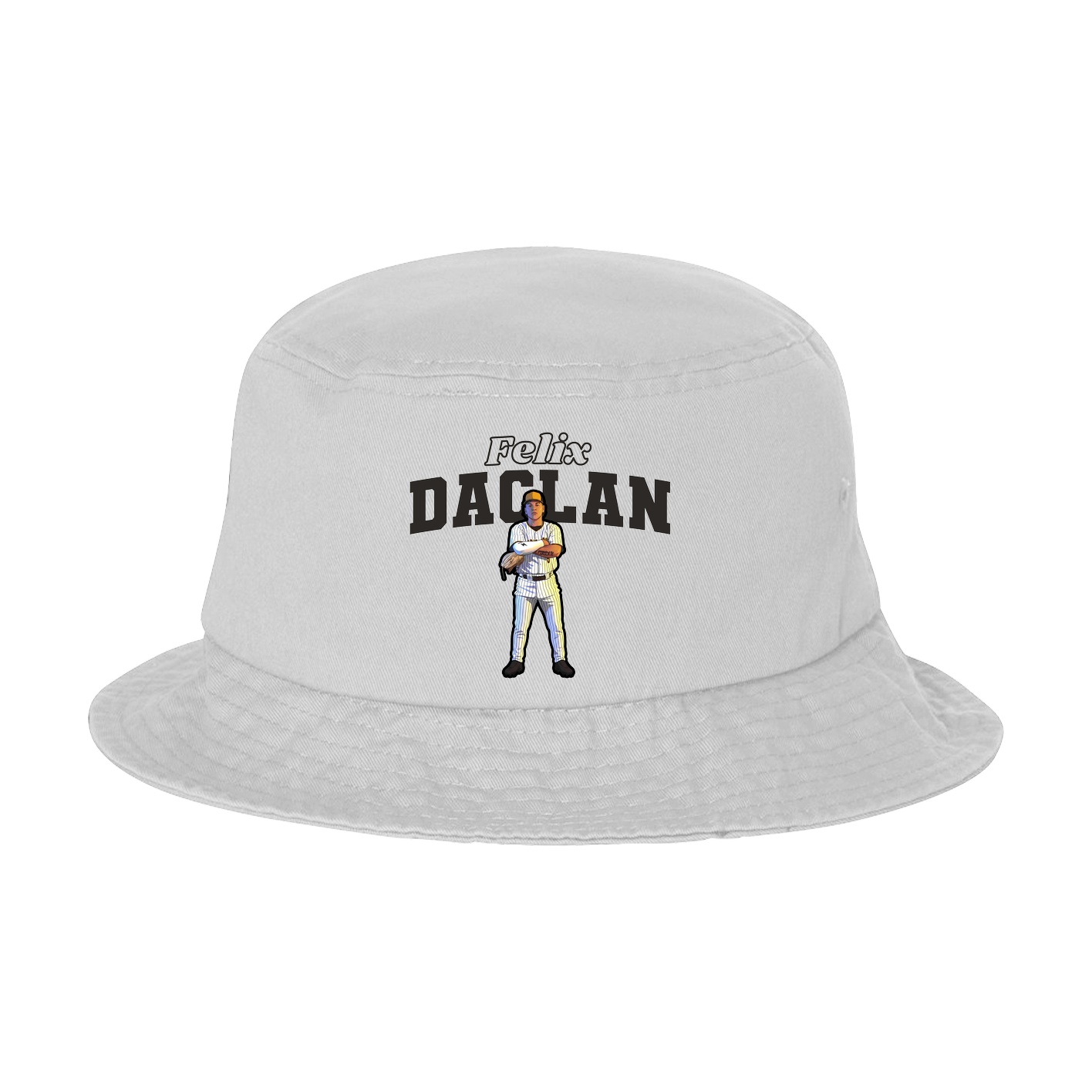 Bucket Cap — Name Arch in White