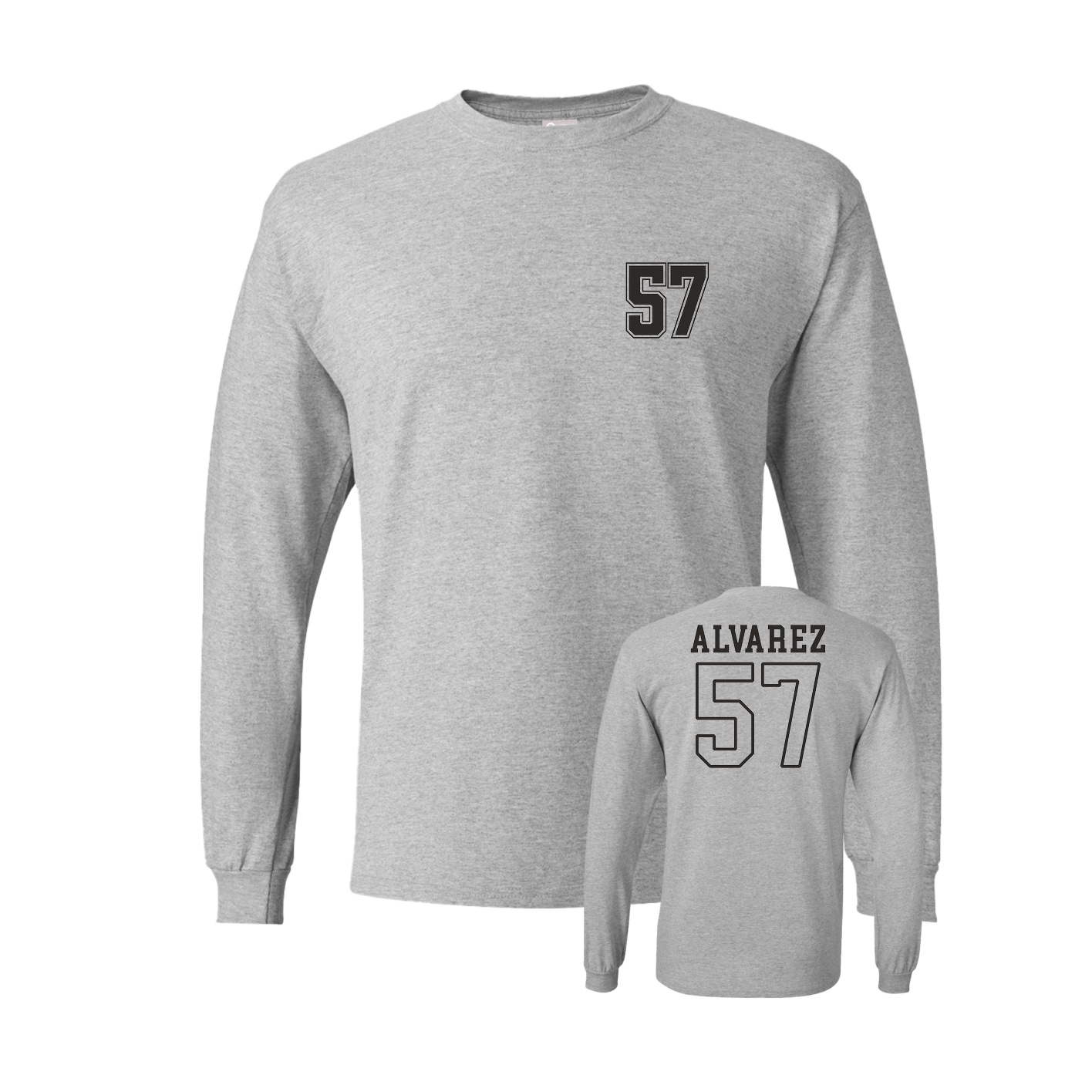 Long Sleeve Tee — Chest Back in Grey