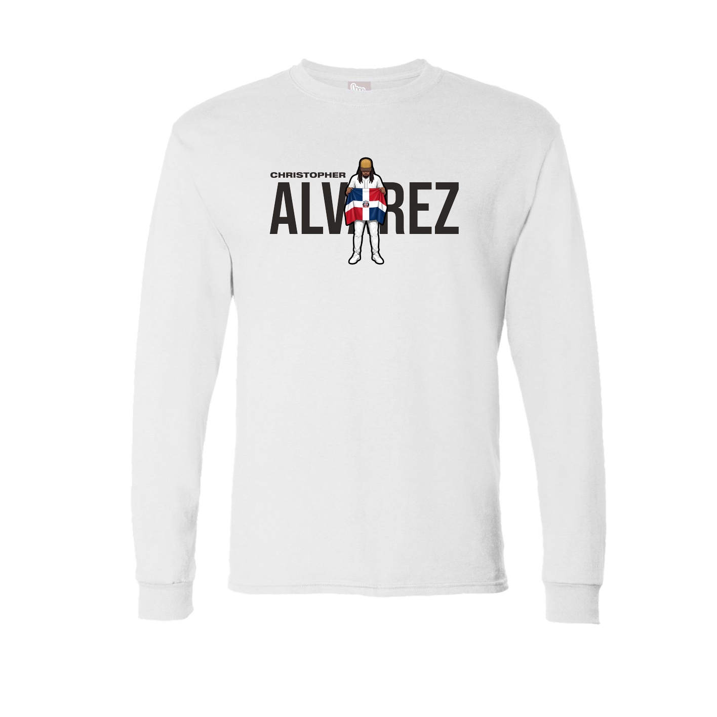 Long Sleeve Tee — Player Name in White