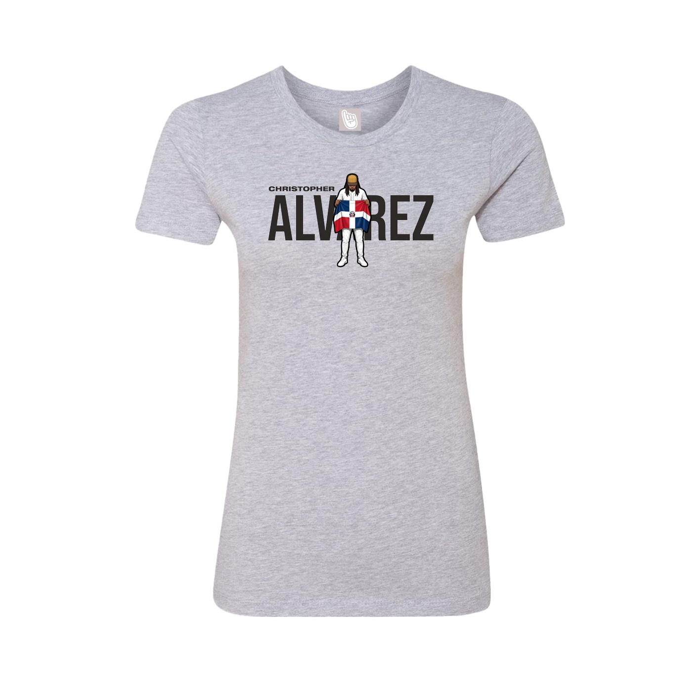 Fitted Women's Tee — Player Name in Grey