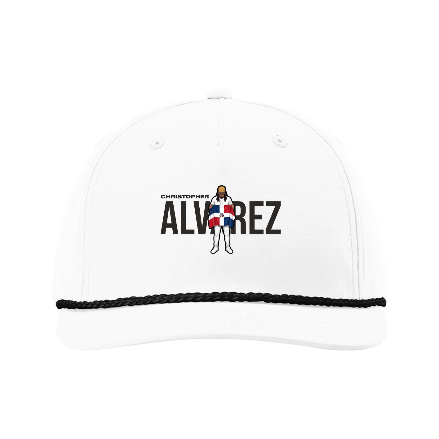 Five-Panel Classic Rope Cap — Player Name in White
