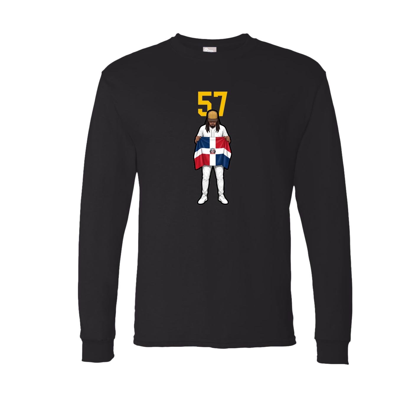 Long Sleeve Tee — Number Top in Black