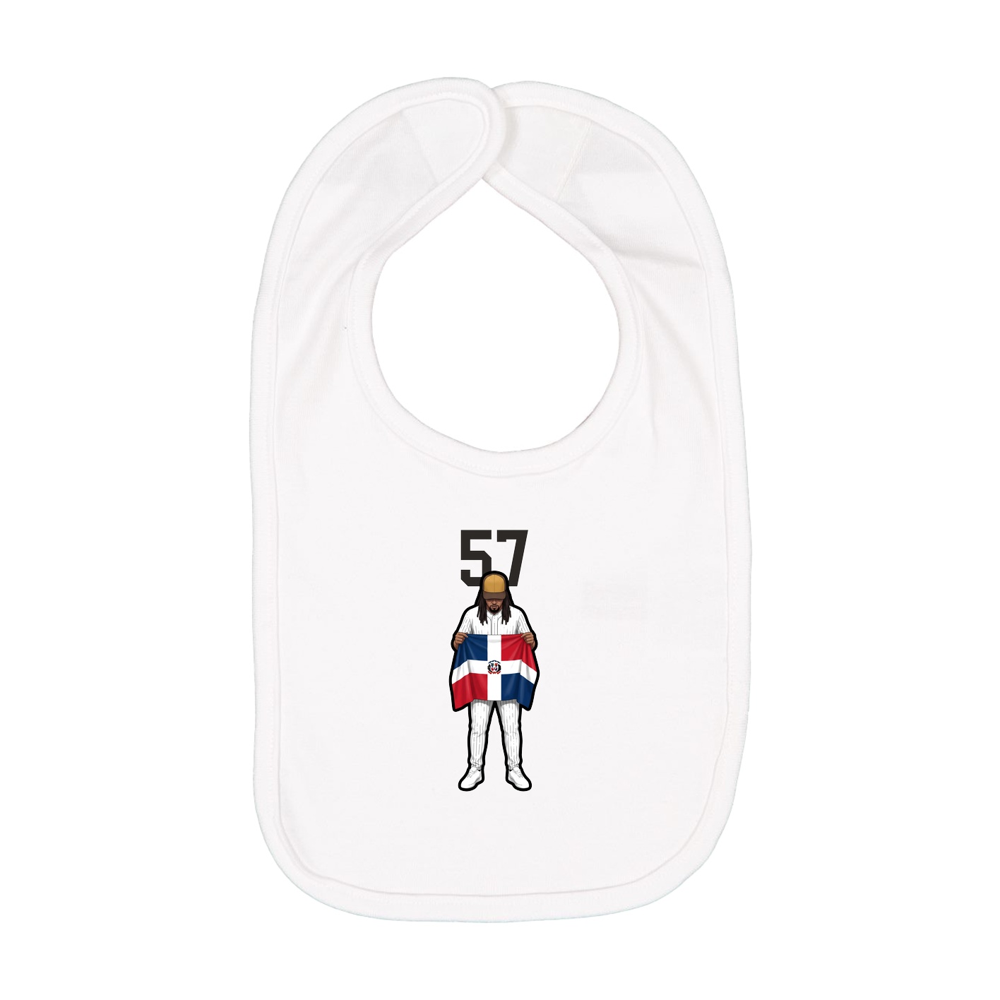Infant Bib — Number Top in White