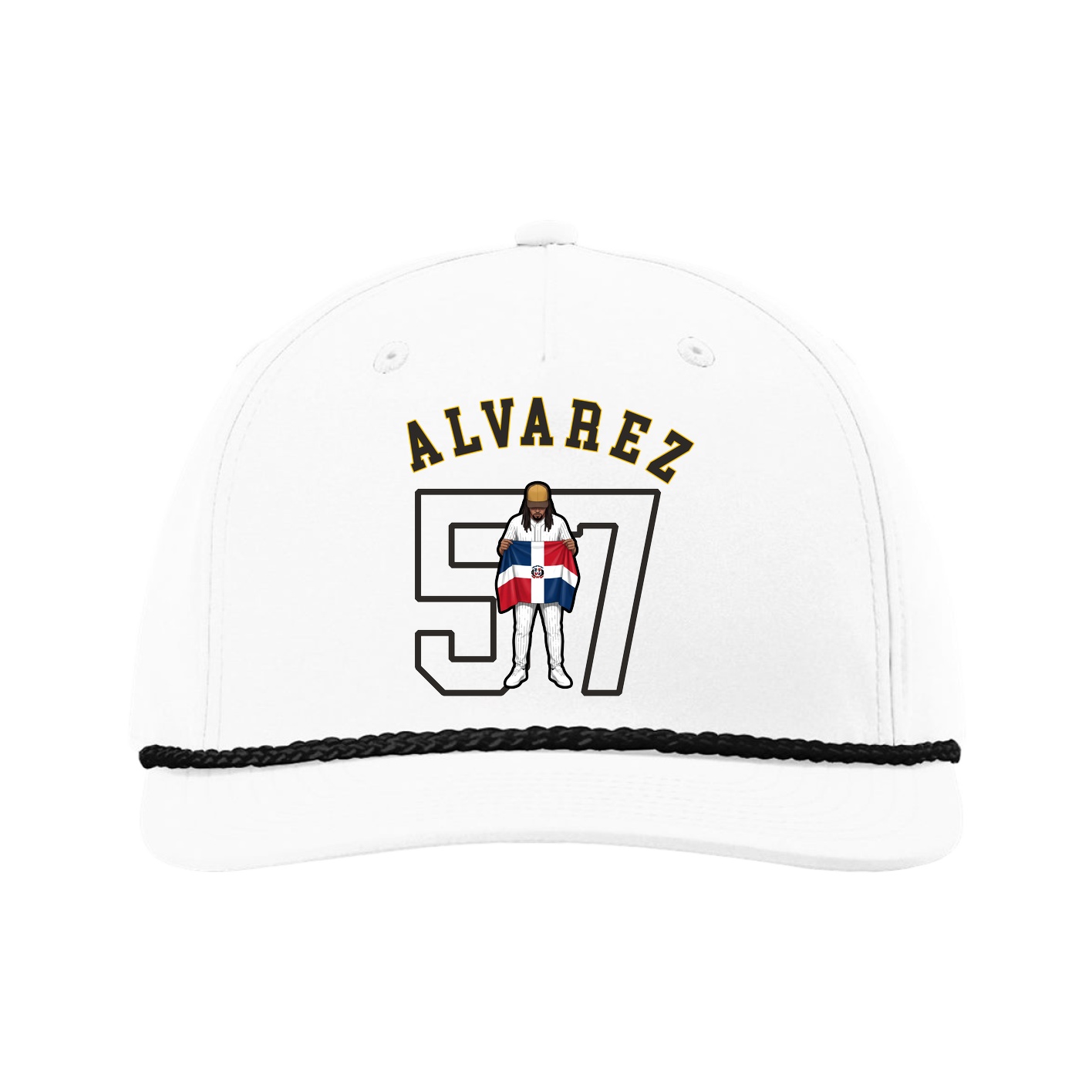 Five-Panel Classic Rope Cap — Shirsey Arch in White