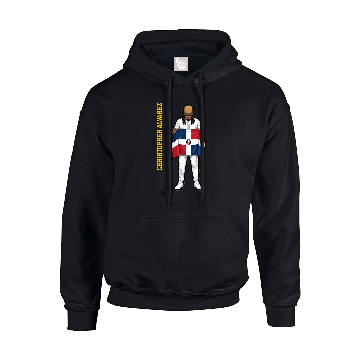 Hoodie — Name Vertical in Black