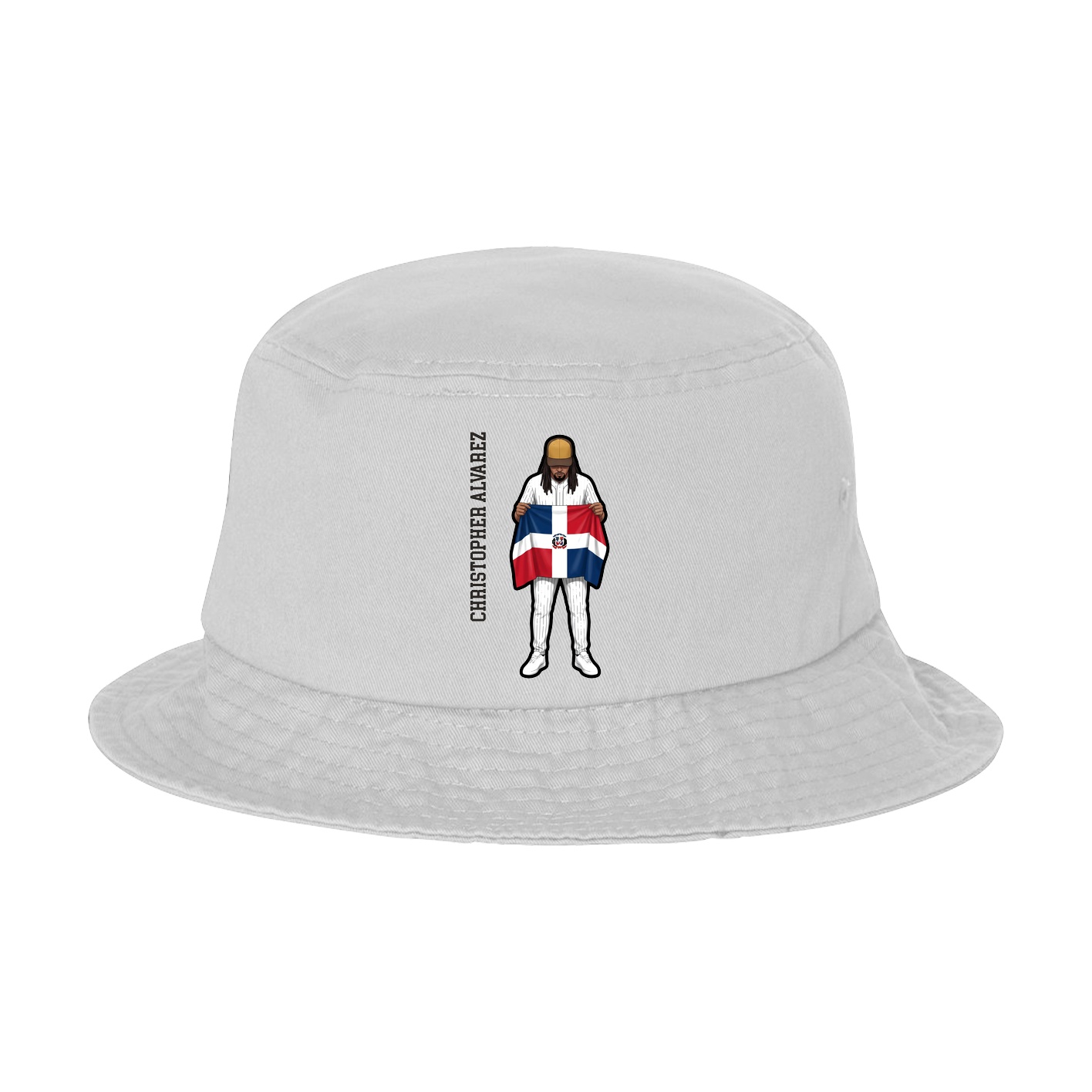 Bucket Cap — Name Vertical in White