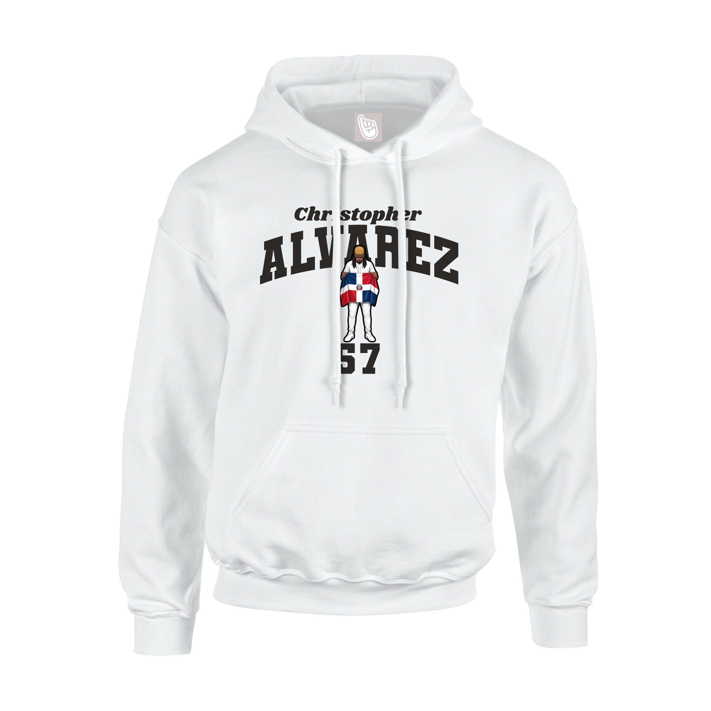Youth Hoodie — Signature Arch in White