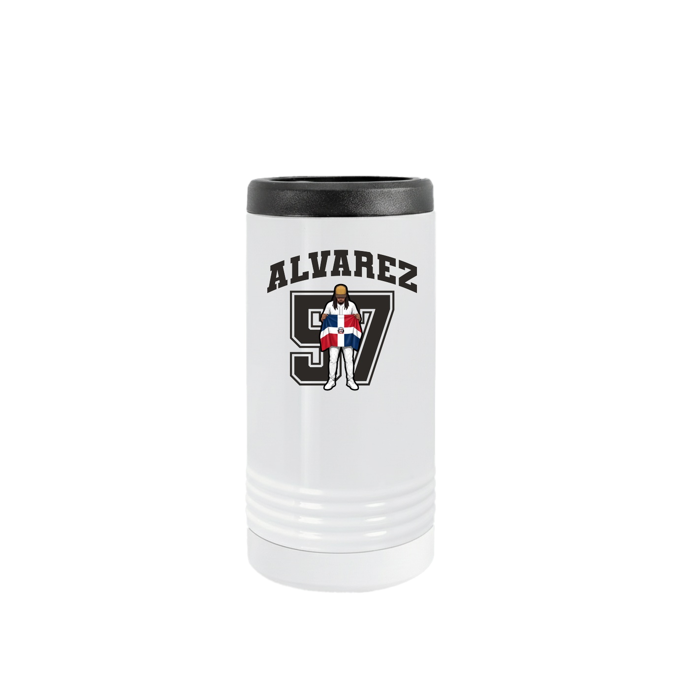 Slim Beverage Holder — Number in White