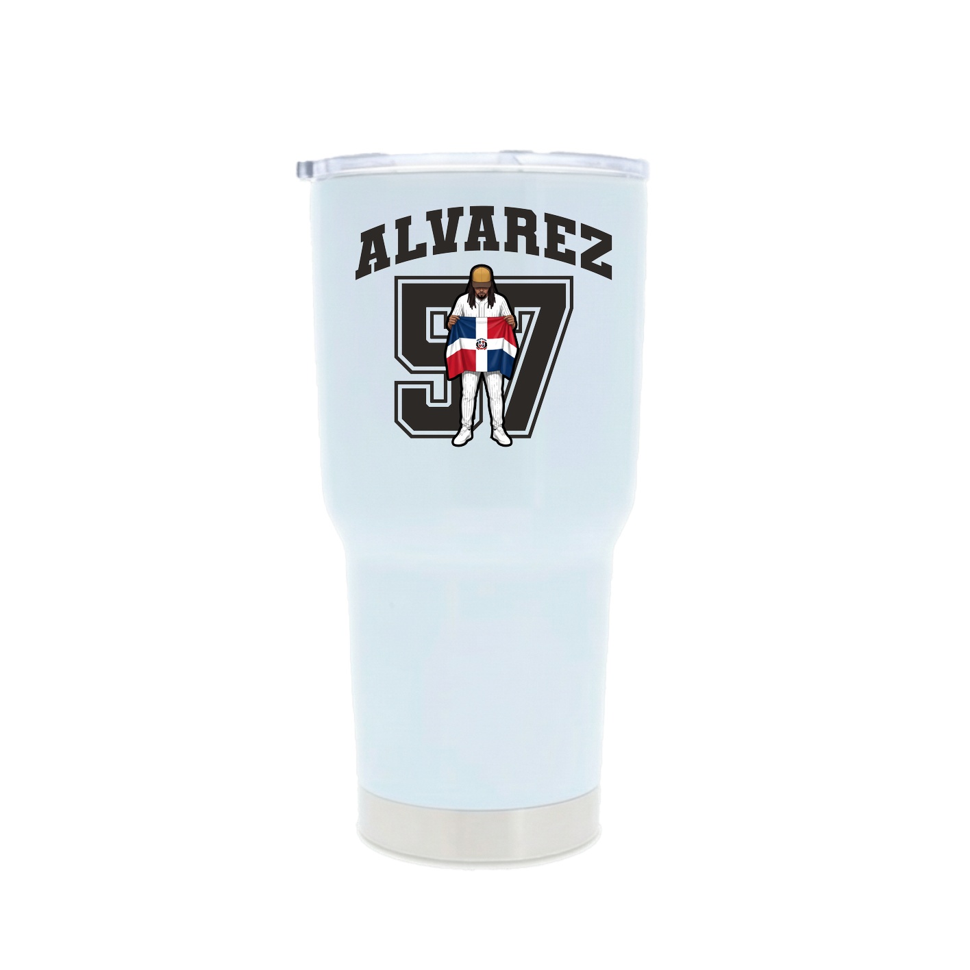30oz Stainless Steel Tumbler — Number in White