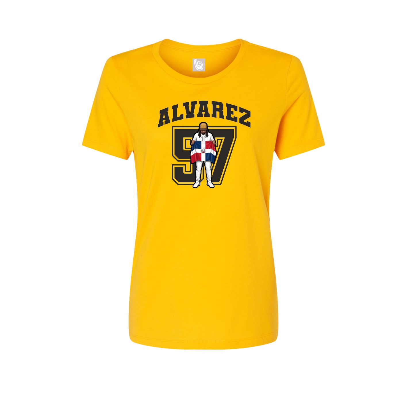 Fitted Women's Tee — Number in Gold