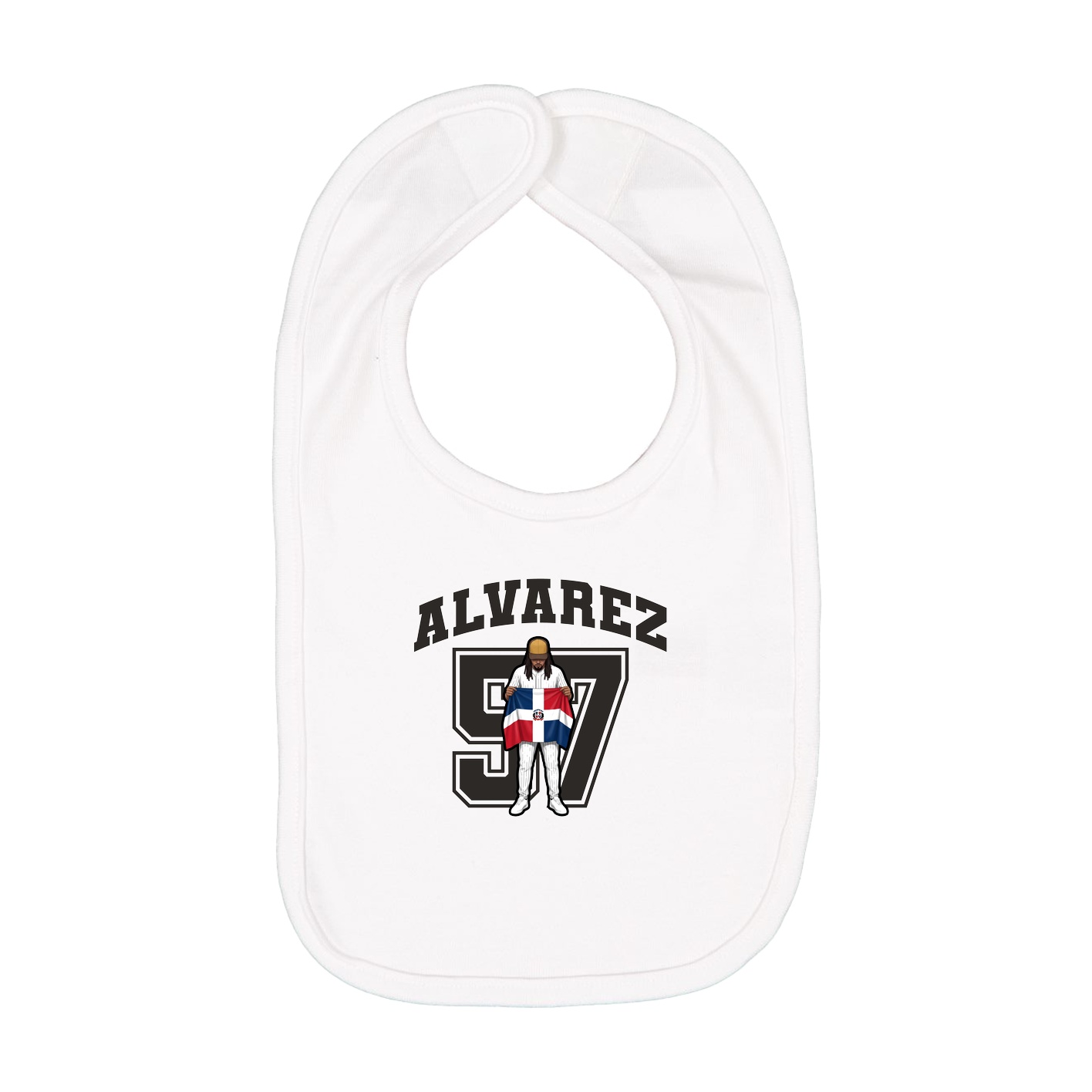 Infant Bib — Number in White