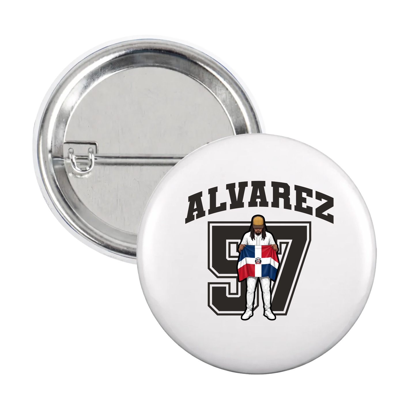 Game Day Button — Number in White