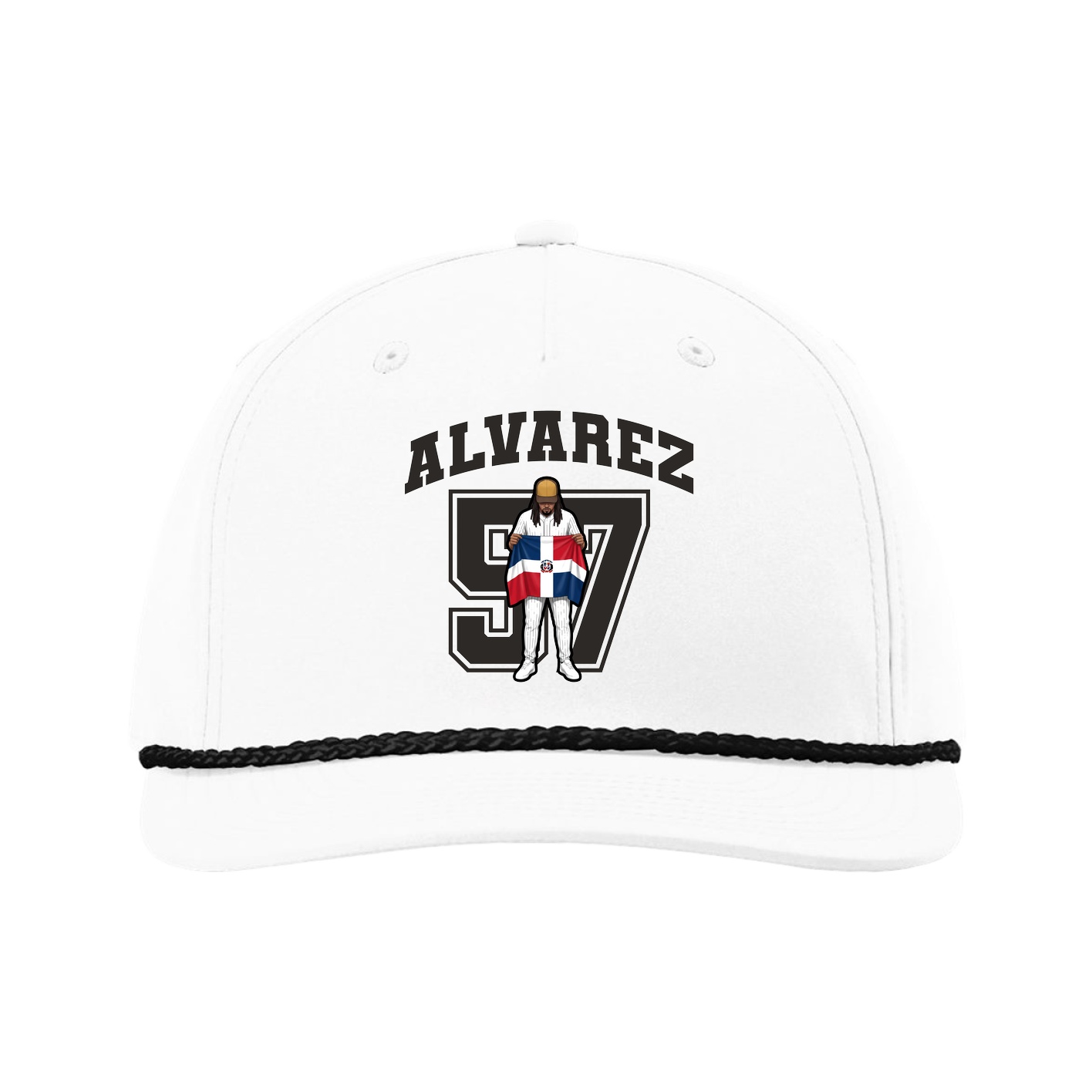 Five-Panel Classic Rope Cap — Number in White