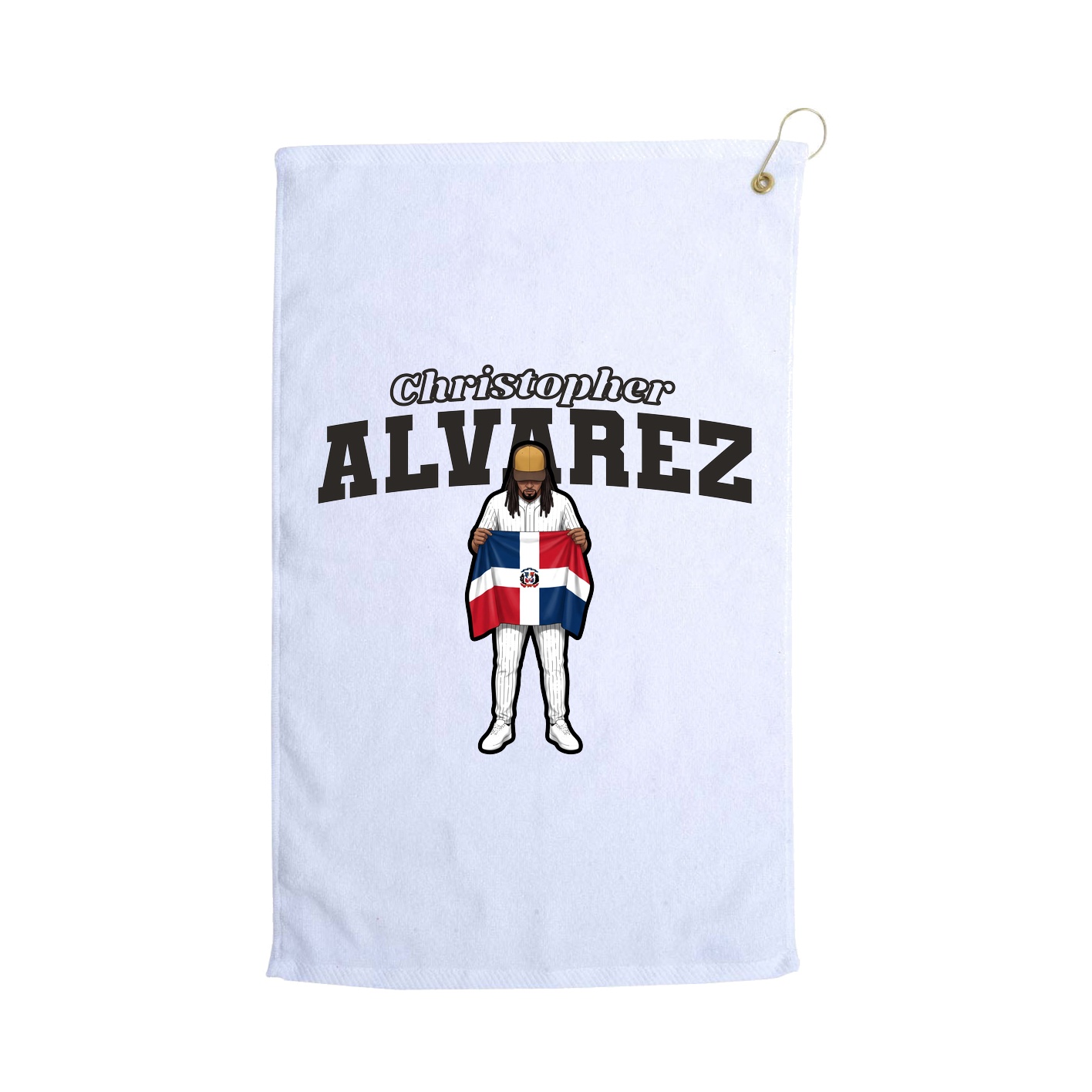 Golf Towel — Name Arch in White