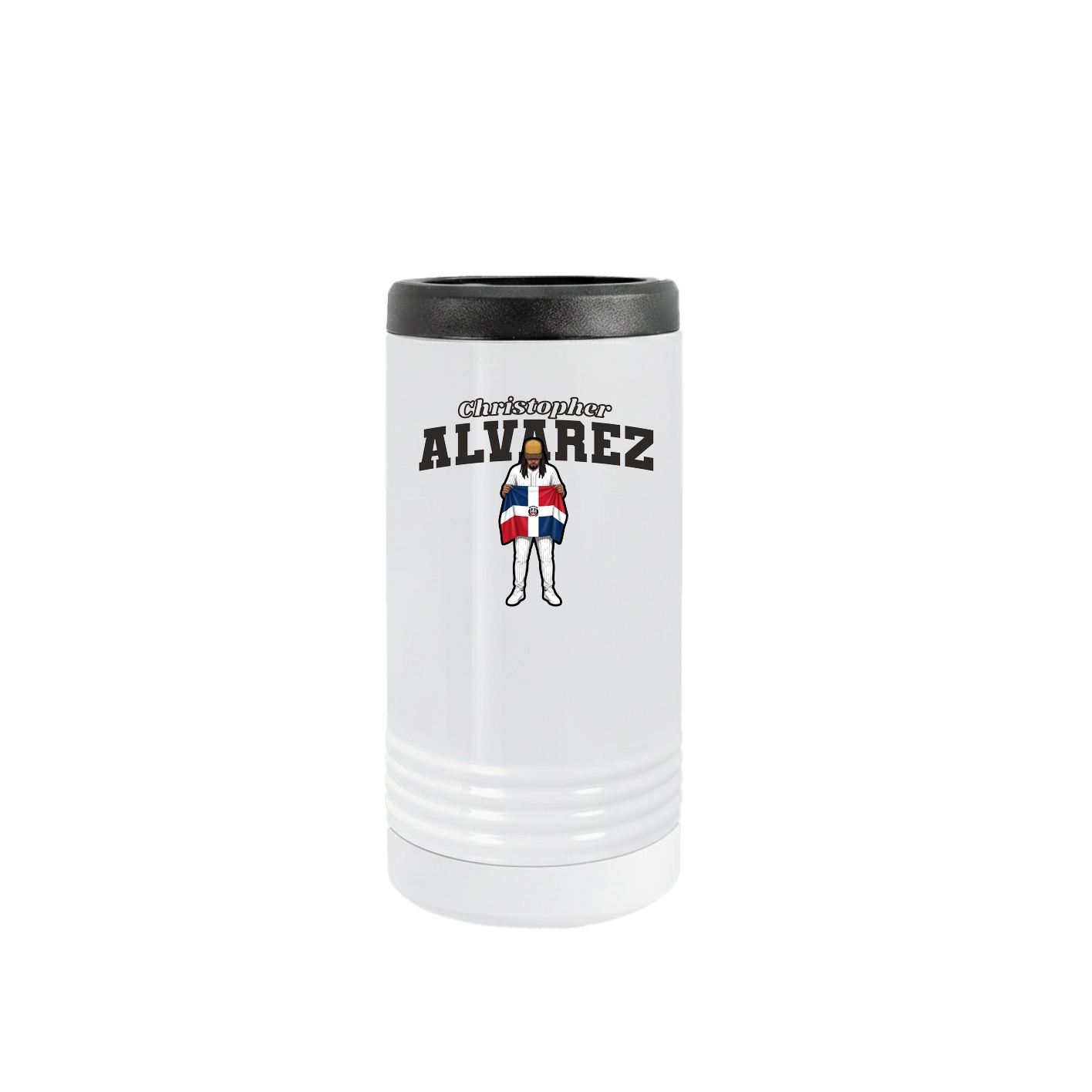 Slim Beverage Holder — Name Arch in White