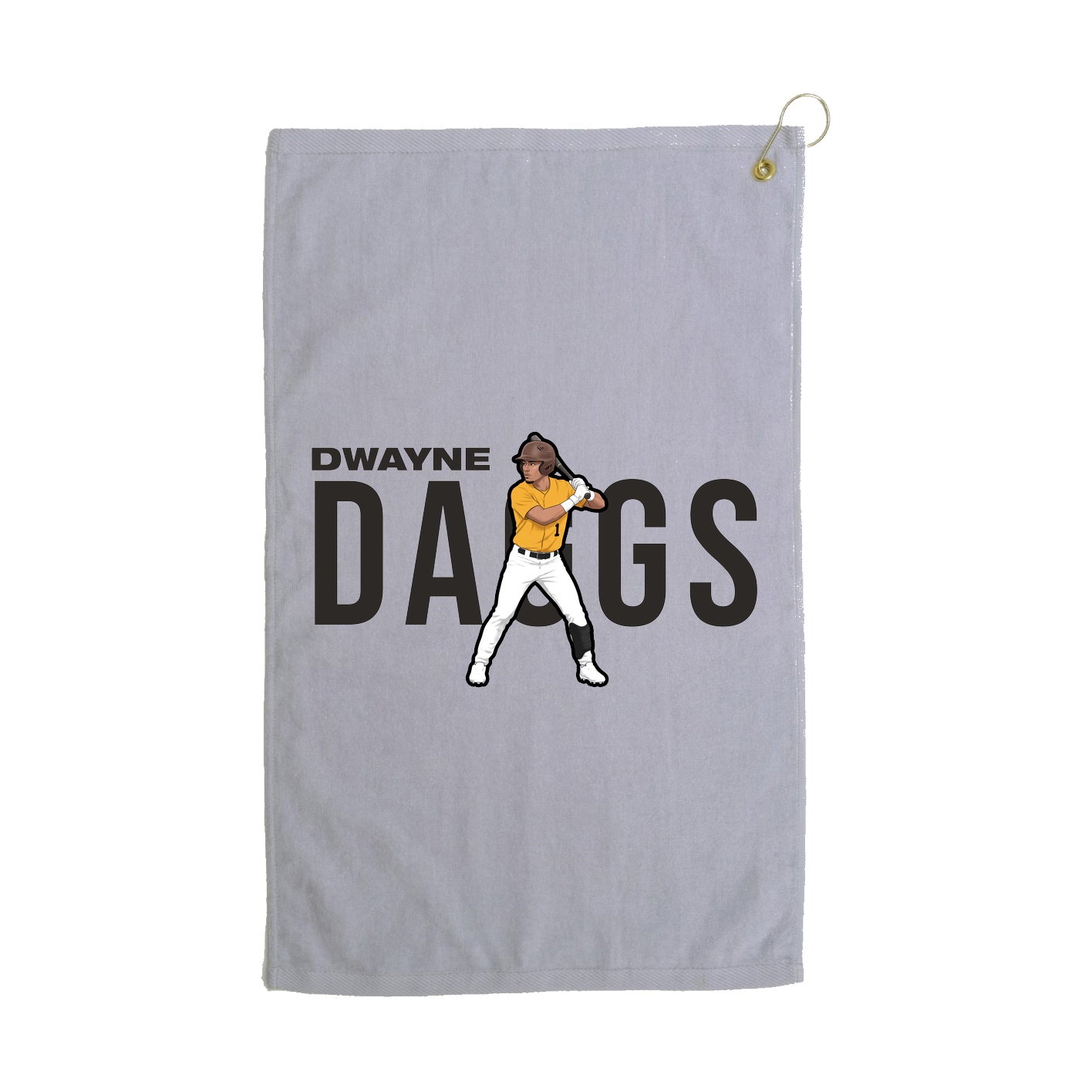 Golf Towel — Player Name in Grey