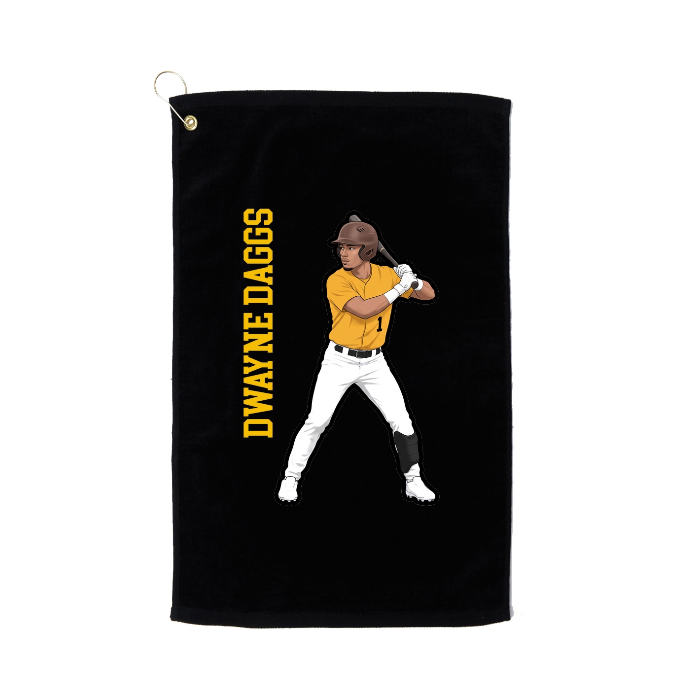 Golf Towel — Name Vertical in Black