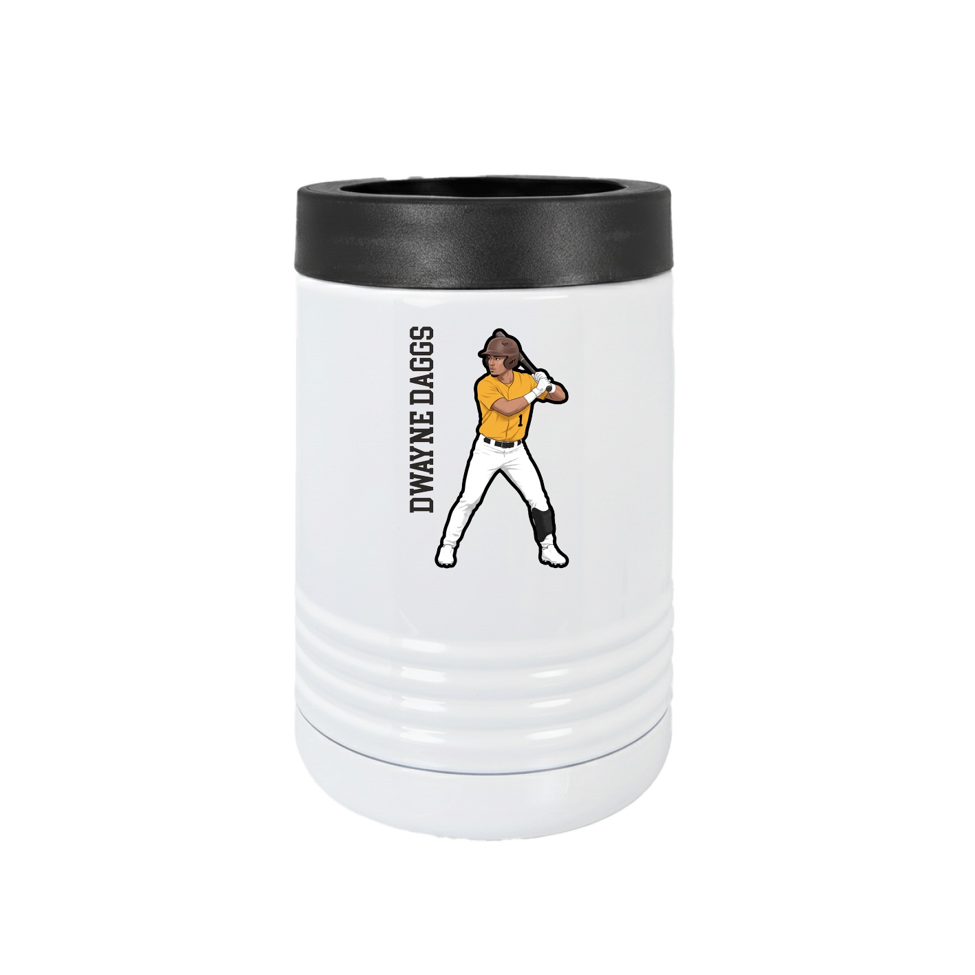 Beverage Holder — Name Vertical in White