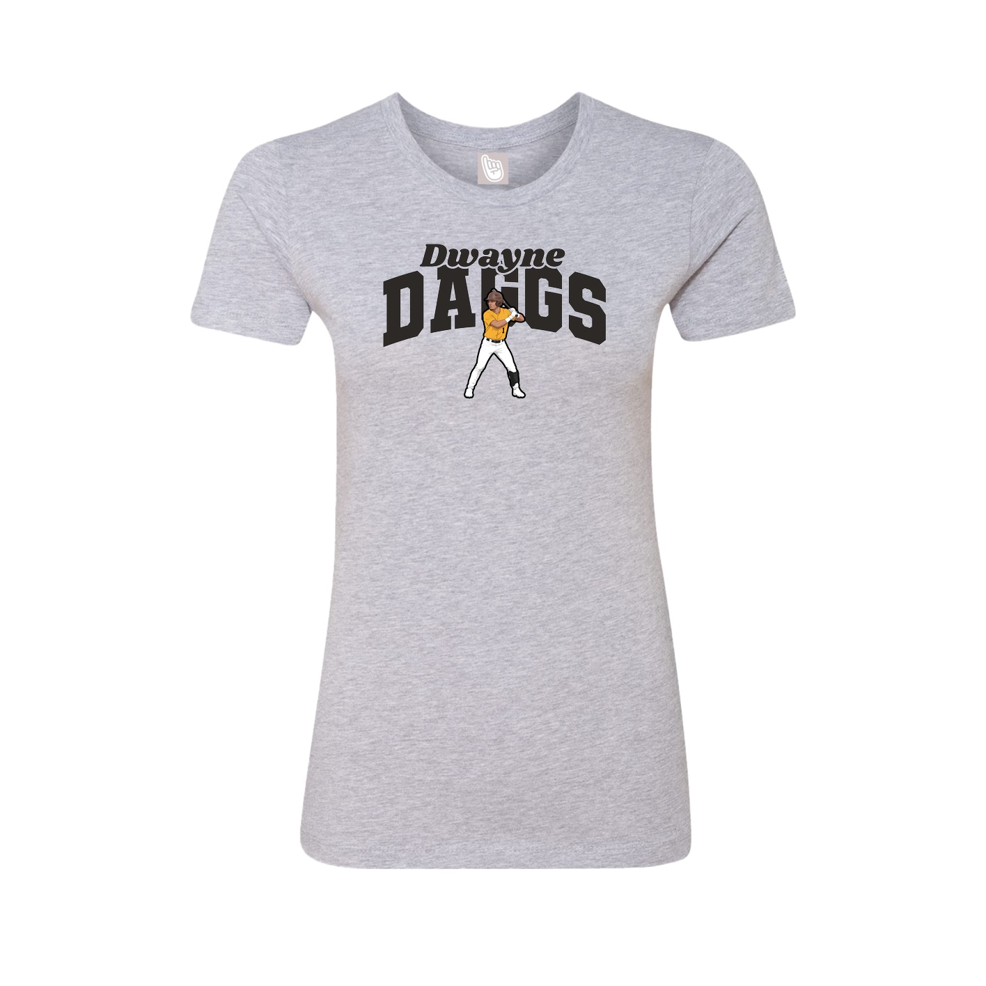 Fitted Women's Tee — Signature Arch in Grey