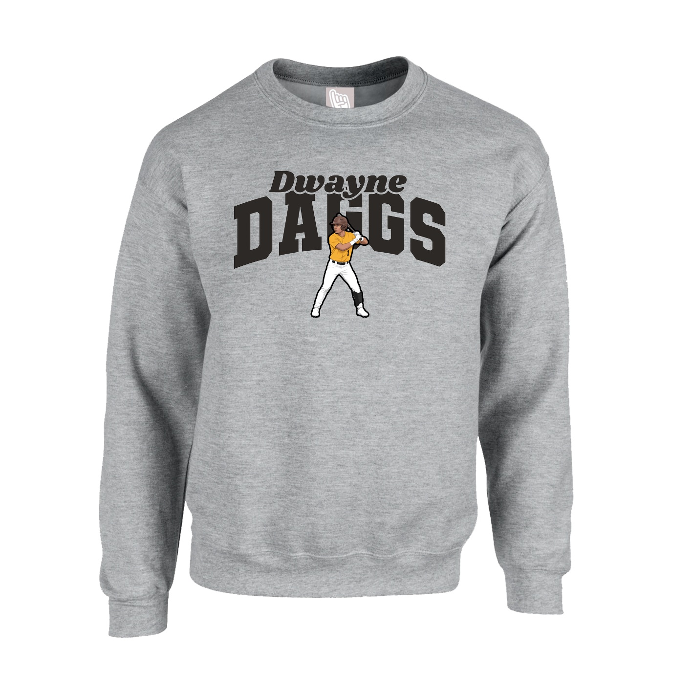 Fleece Crew — Signature Arch in Grey
