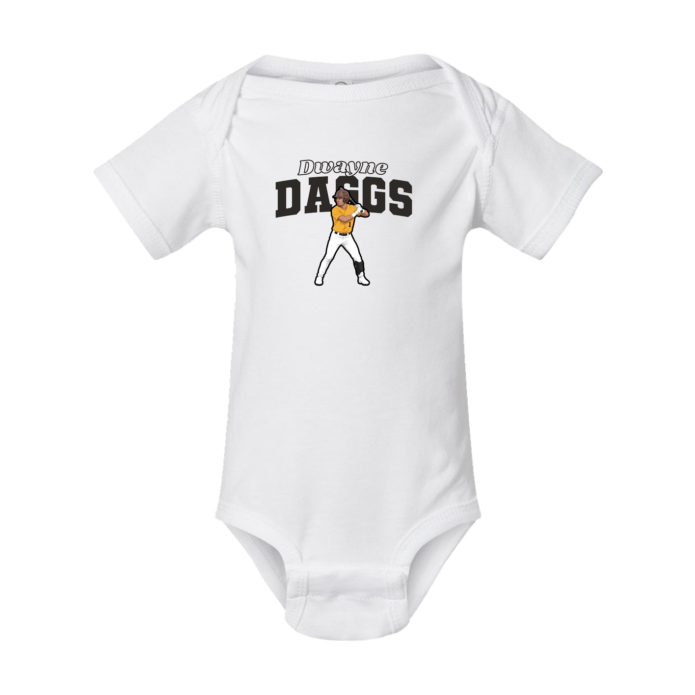 Baby Onesie — Name Arch in White