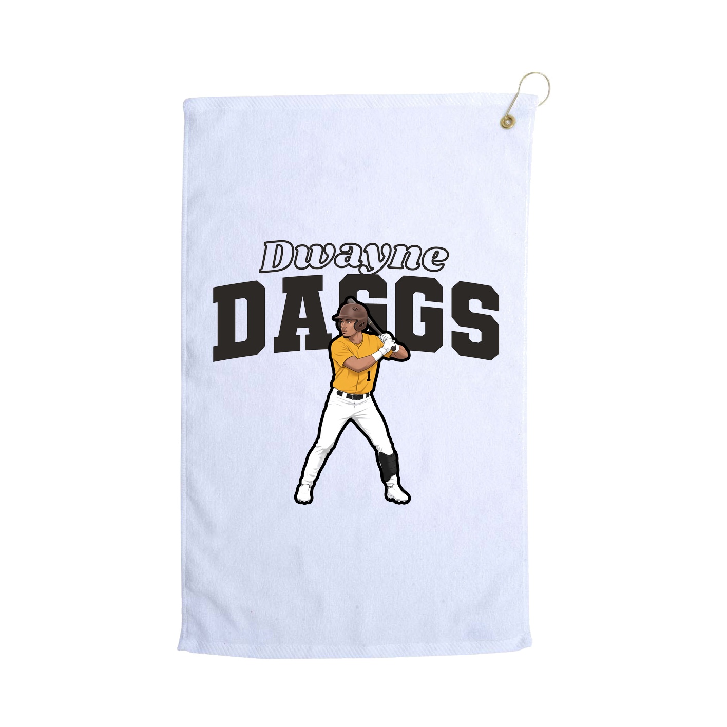 Golf Towel — Name Arch in White
